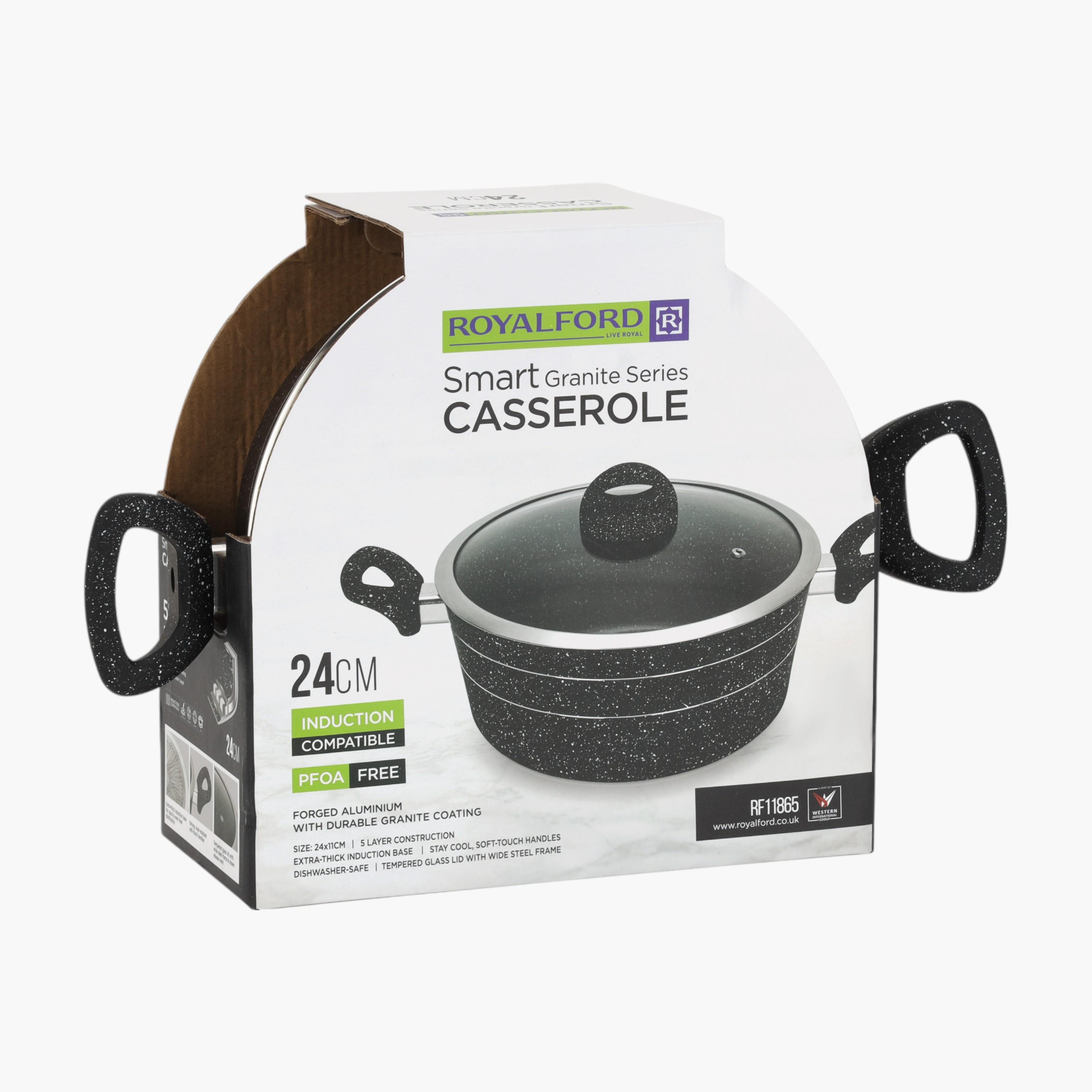 Royalford Smart Granite Non-Stick Casserole with Glass Lid - 24 cms-household-kitchen-cookware-potsandpans-image-11