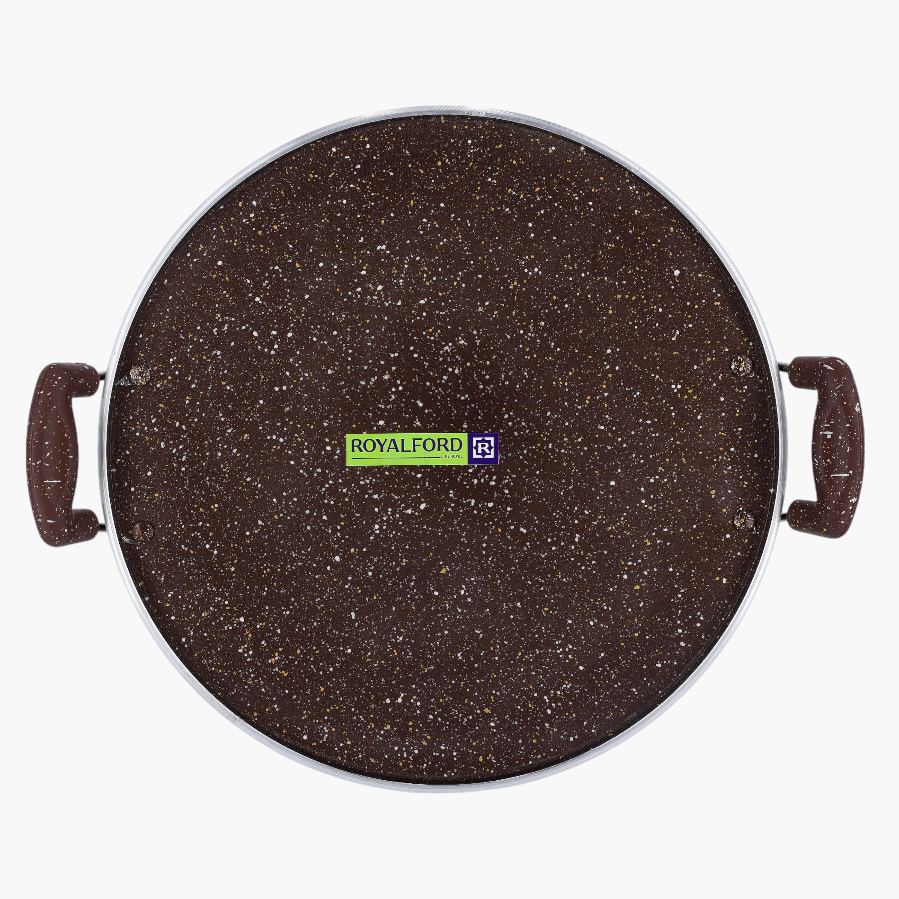 مقلاة تاوا مستديرة غير قابلة للالتصاق بتشطيب جرانيت من رويال فورد - 35 سم-household-kitchen-cookware-potsandpans-image-4