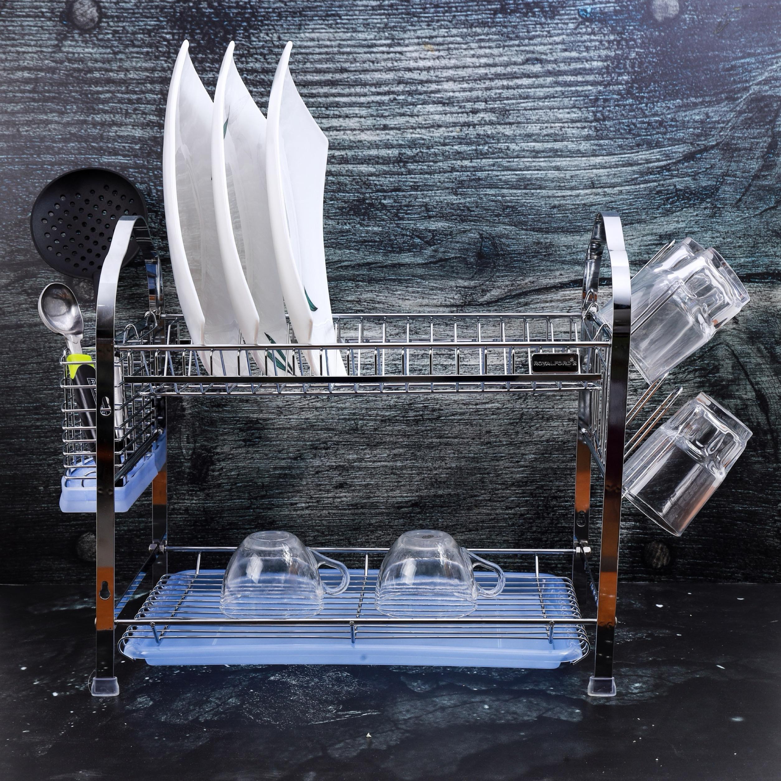 Royalford 2-Tier Wall Hanging Dish Rack-household-kitchen-dishwashingandaccessories-dishracks-image-4