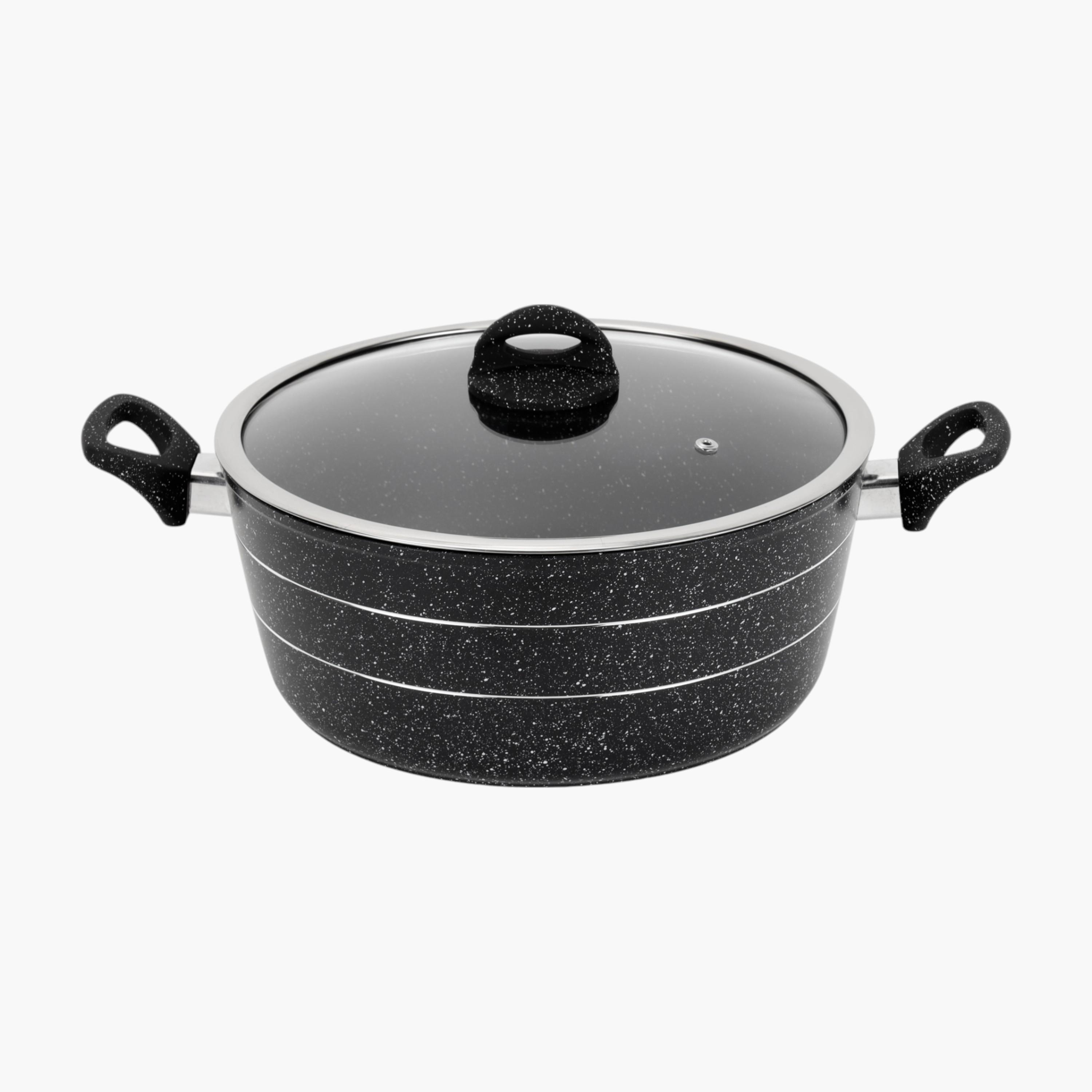 Royalford Smart Granite Non-Stick Forged Aluminium Casserole with Glass Lid - 26 cms-household-kitchen-cookware-potsandpans-image-6