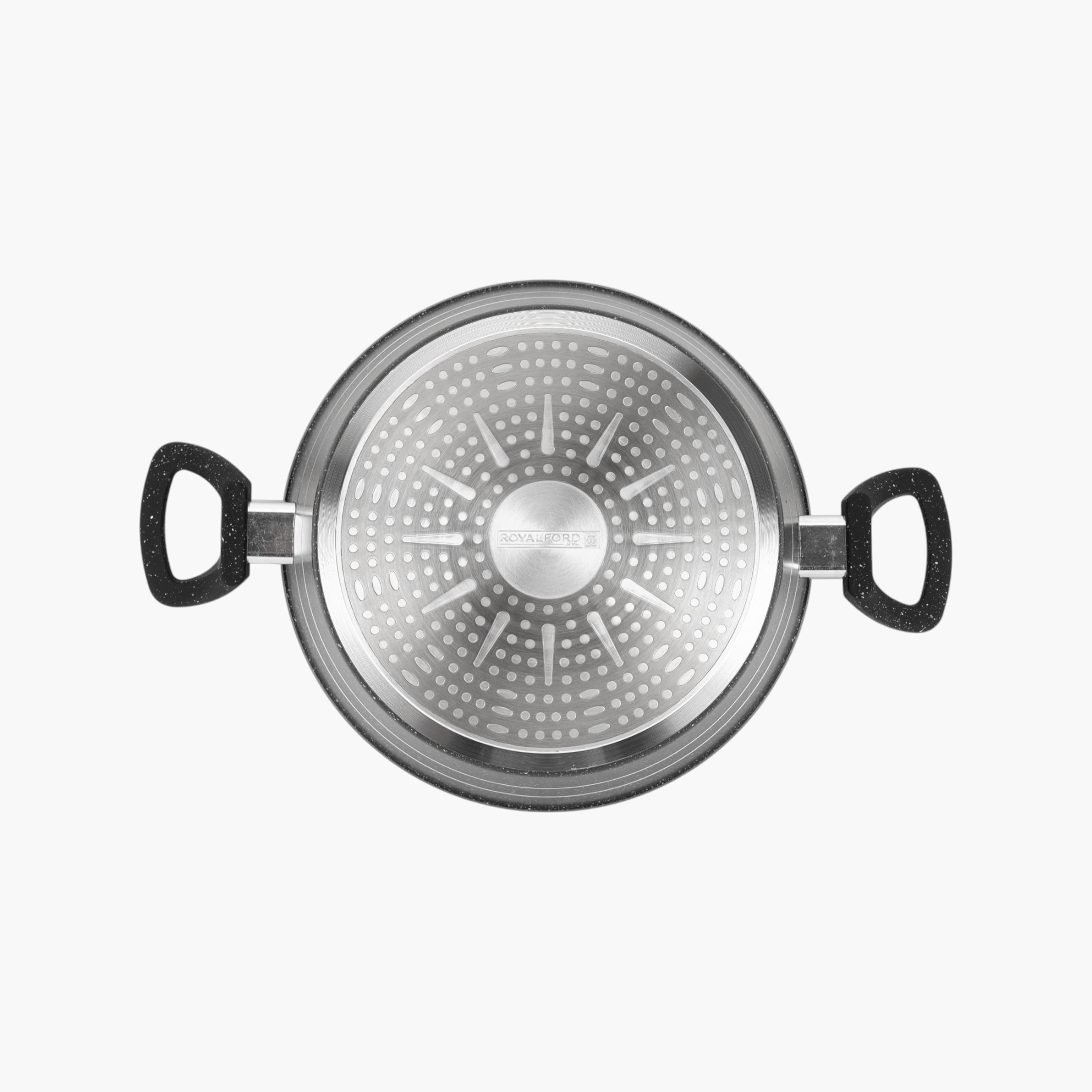 Royalford Smart Granite Forged Aluminium Non-Stick Casserole with Glass Lid - 28 cms-household-kitchen-cookware-potsandpans-image-4
