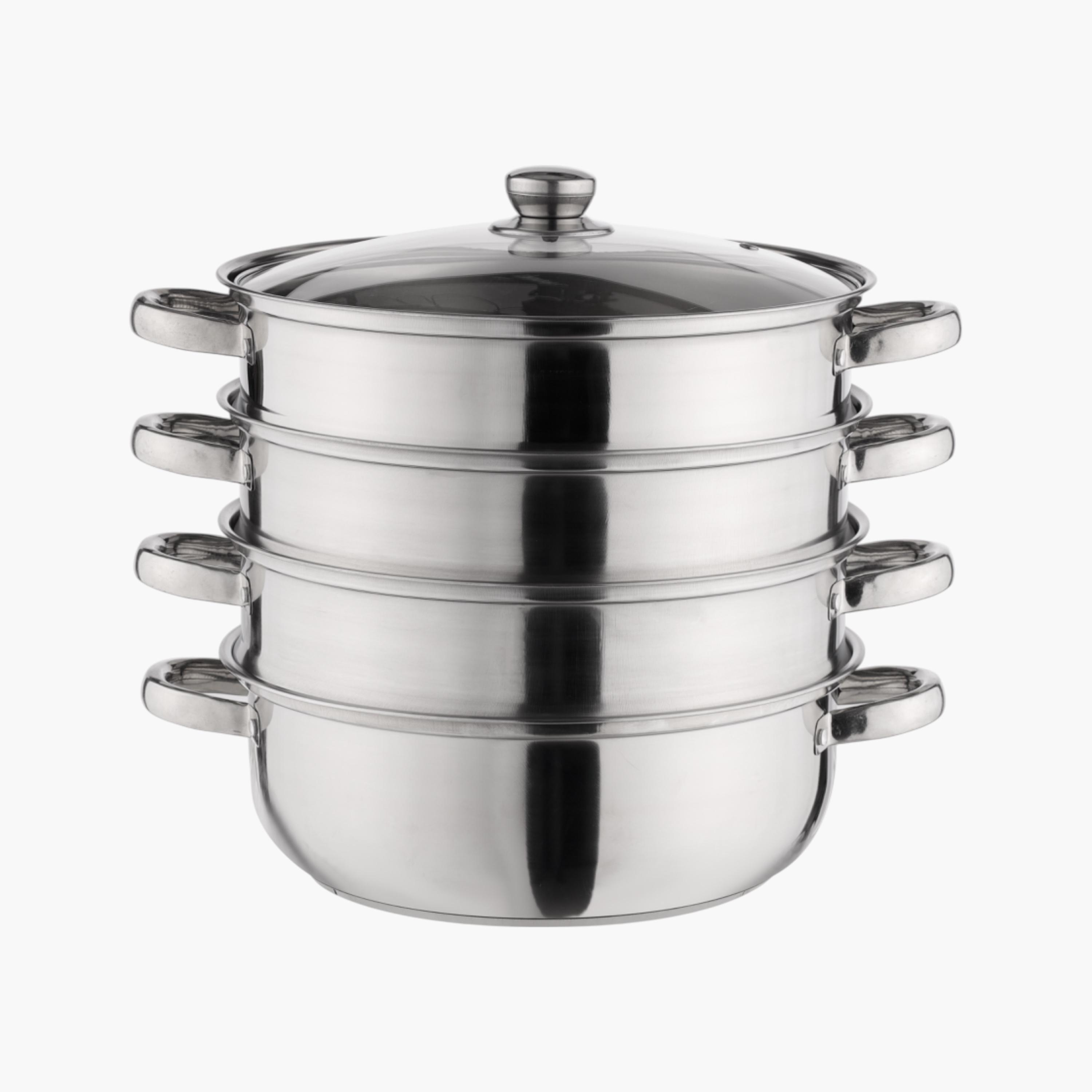 Multipurpose 4-Layer Stainless Steel Steamer Pot with Lid-household-kitchen-kitchentoolsandutensils-image-1