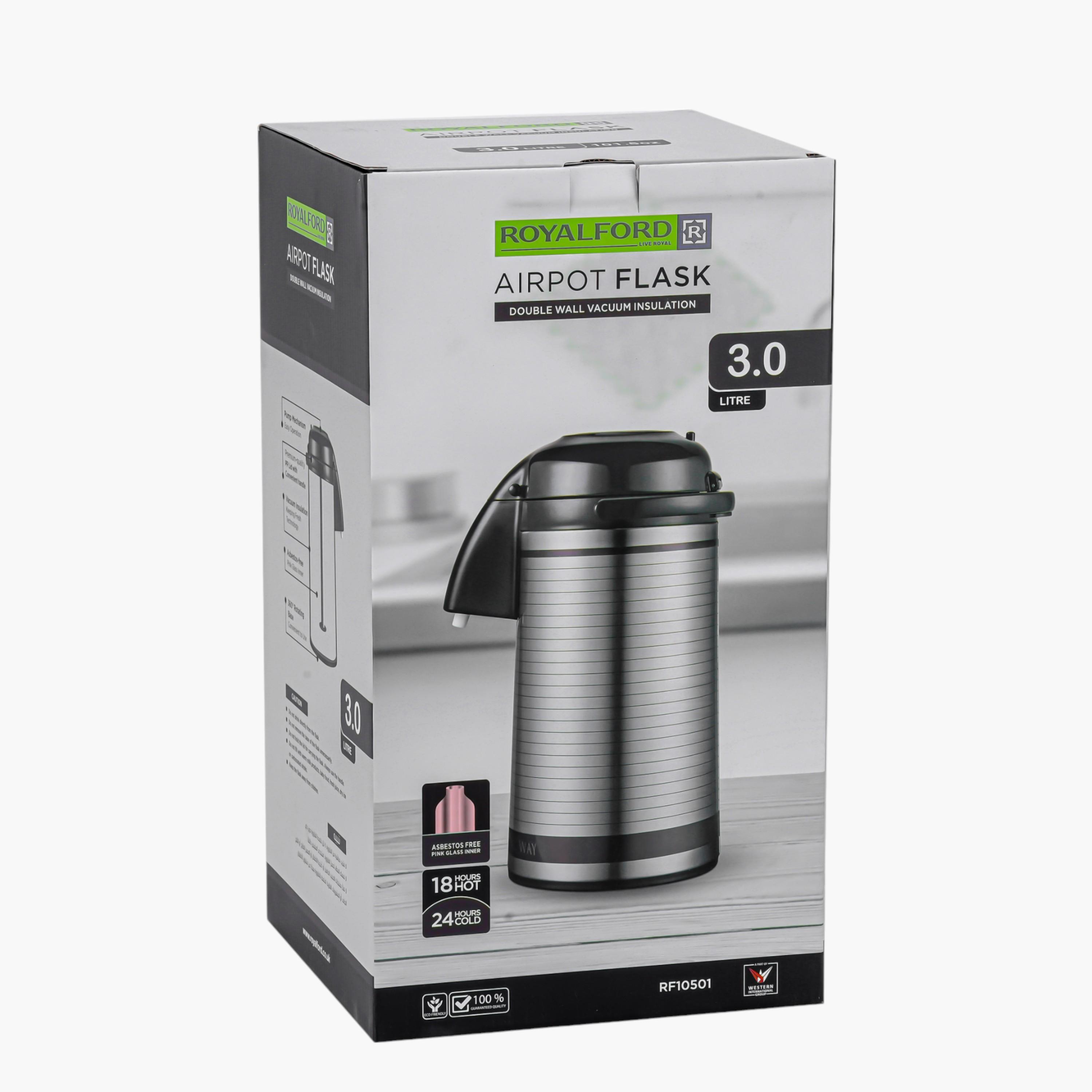 Royalford Double Wall Vacuum Insulation Airpot Flask - 3 L-household-kitchen-cookware-potsandpans-image-9