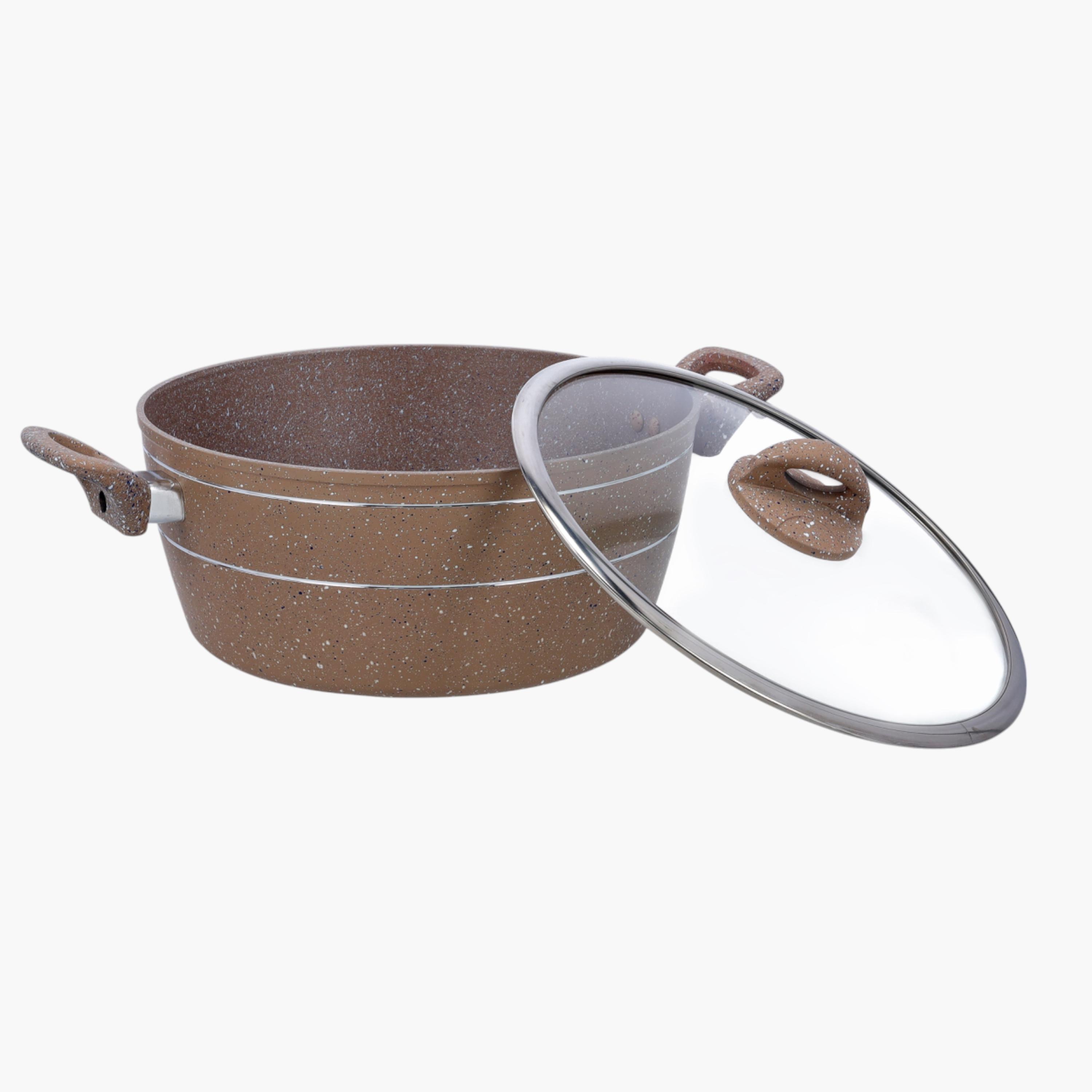 Granite Non-Stick Casserole with Glass Lid - 28 cms-household-kitchen-cookware-potsandpans-image-2