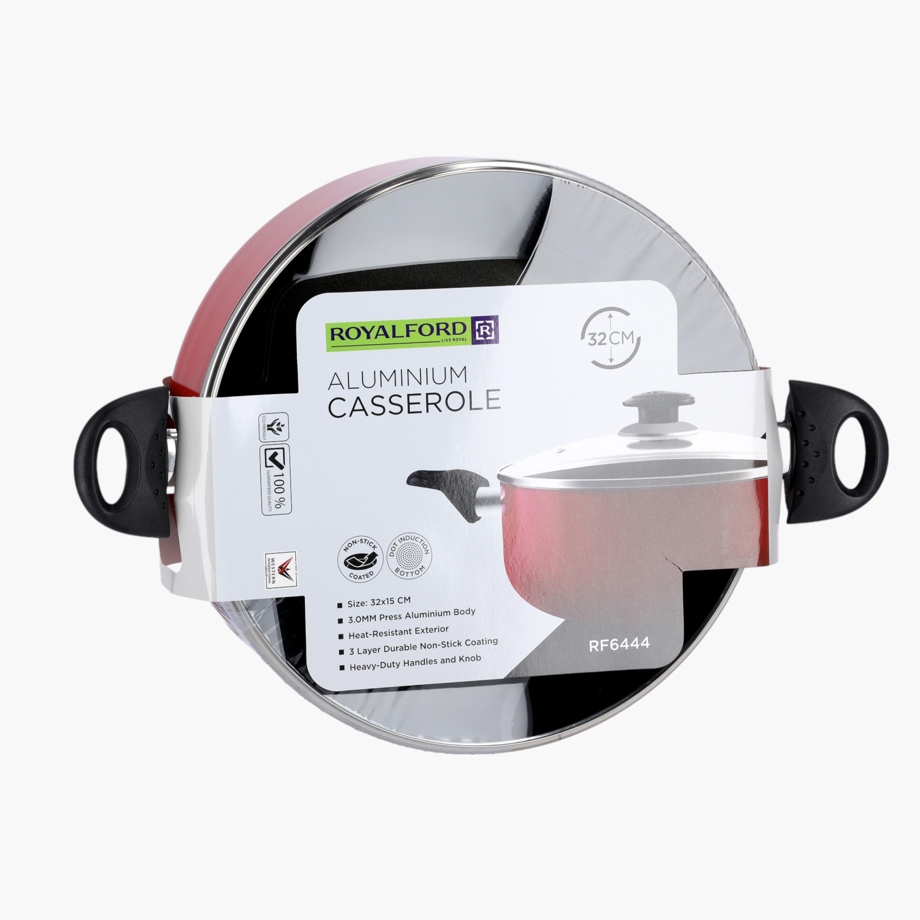 كسرولة غير قابلة للالتصاق بغطاء زجاج من رويال فورد - 32 سم-household-kitchen-cookware-potsandpans-image-5