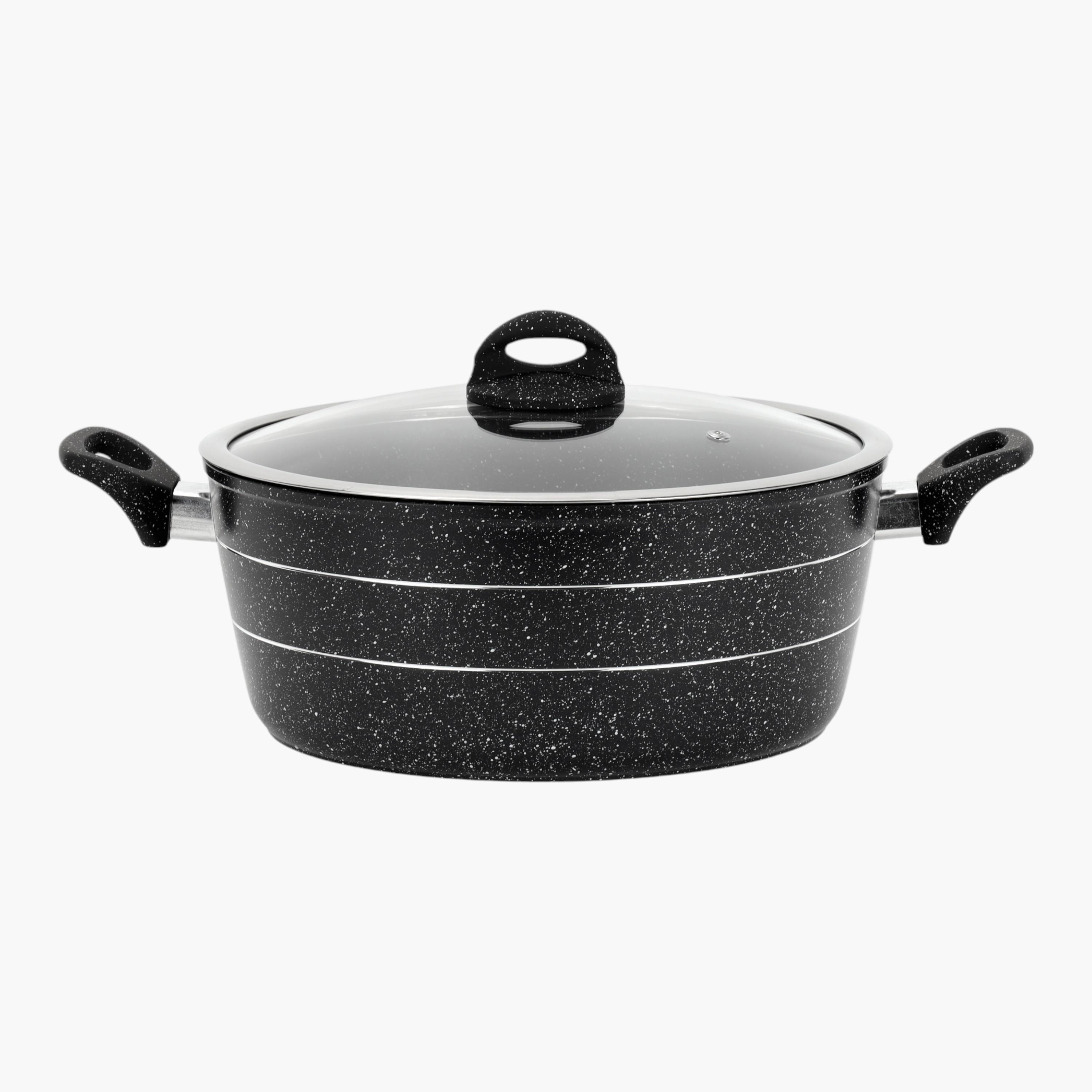 Royalford Smart Granite Series Aluminium Casserole with Lid - 30 cms-household-kitchen-cookware-potsandpans-image-1