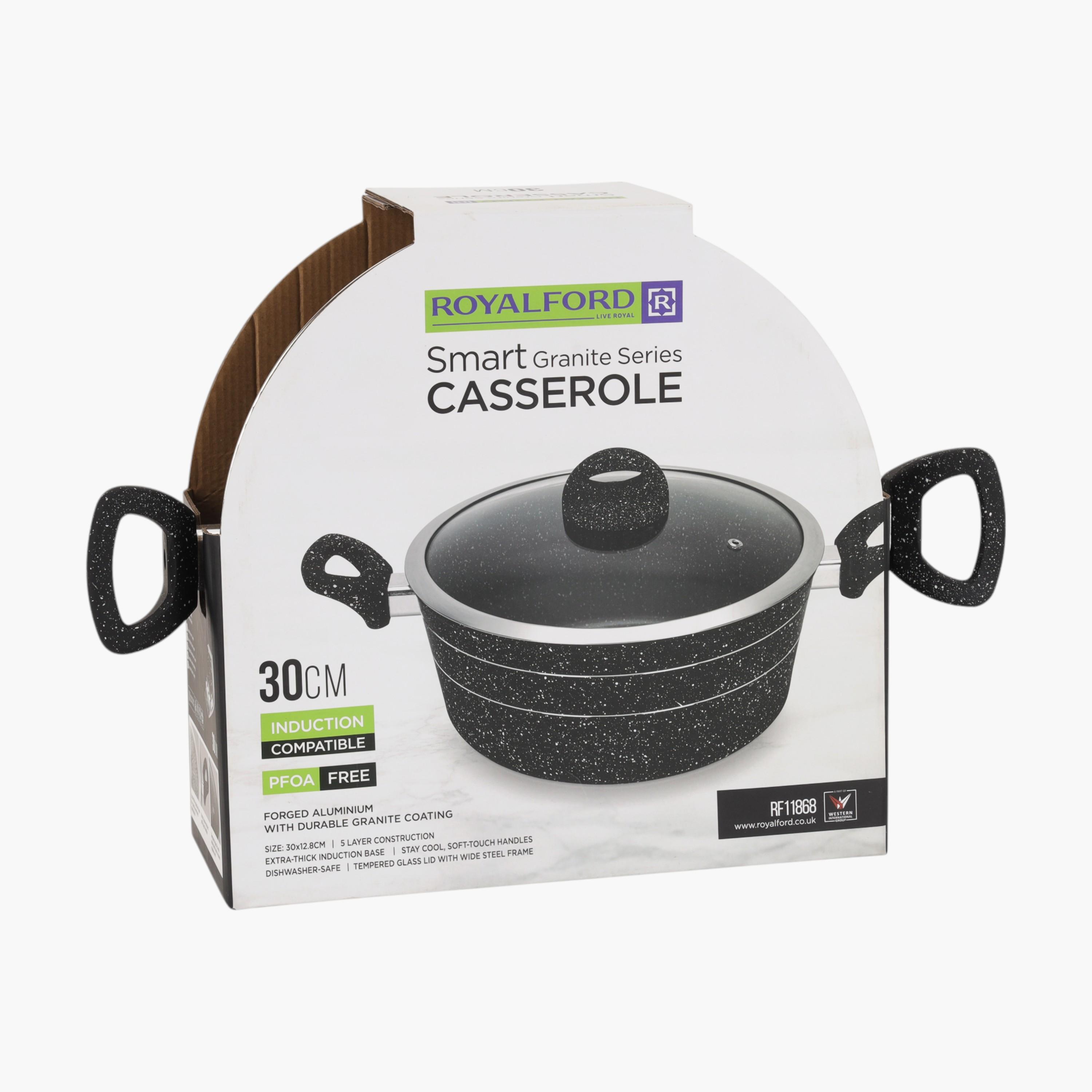 Royalford Smart Granite Series Aluminium Casserole with Lid - 30 cms-household-kitchen-cookware-potsandpans-image-11