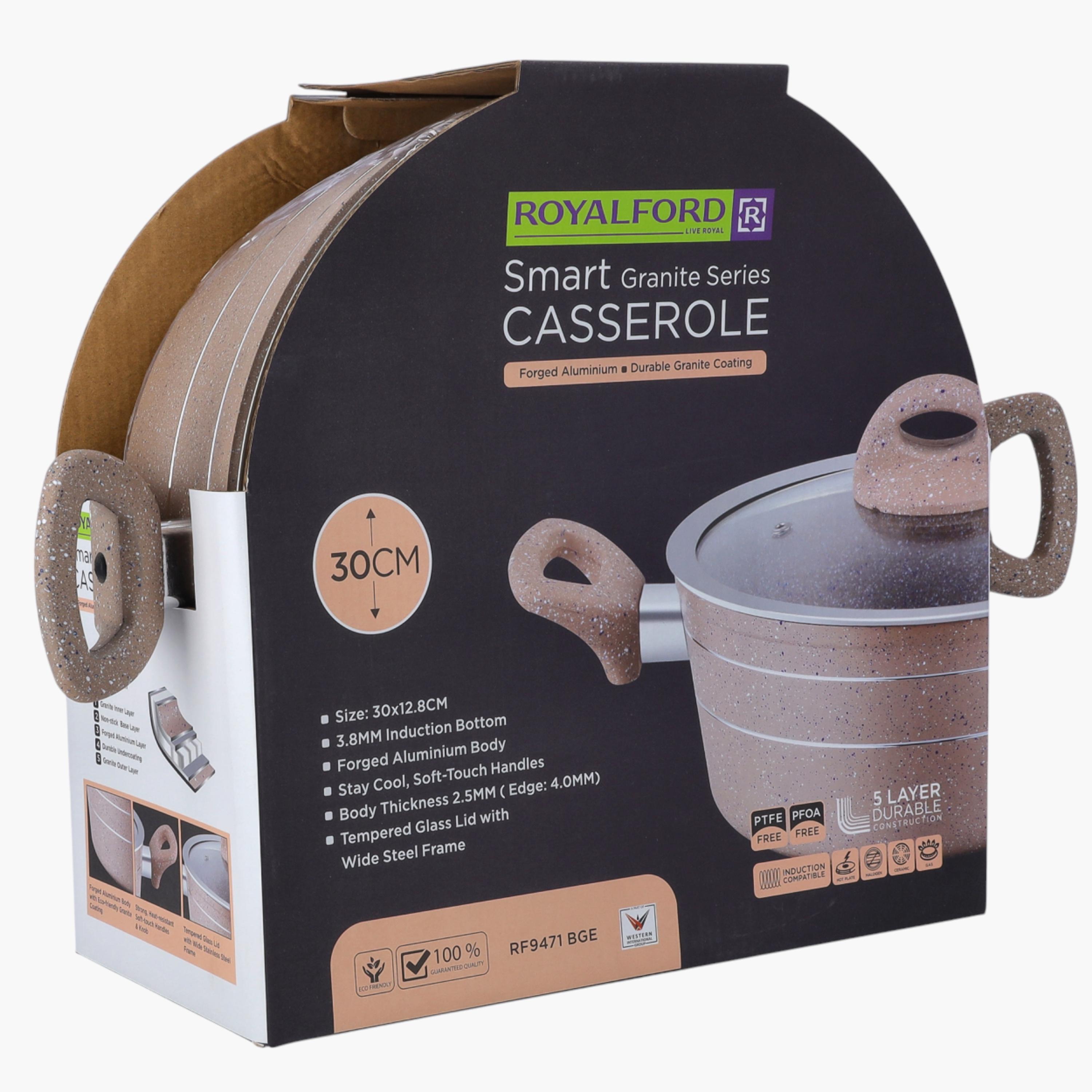Granite Non-Stick Casserole with Glass Lid - 30 cms-household-kitchen-cookware-potsandpans-image-6
