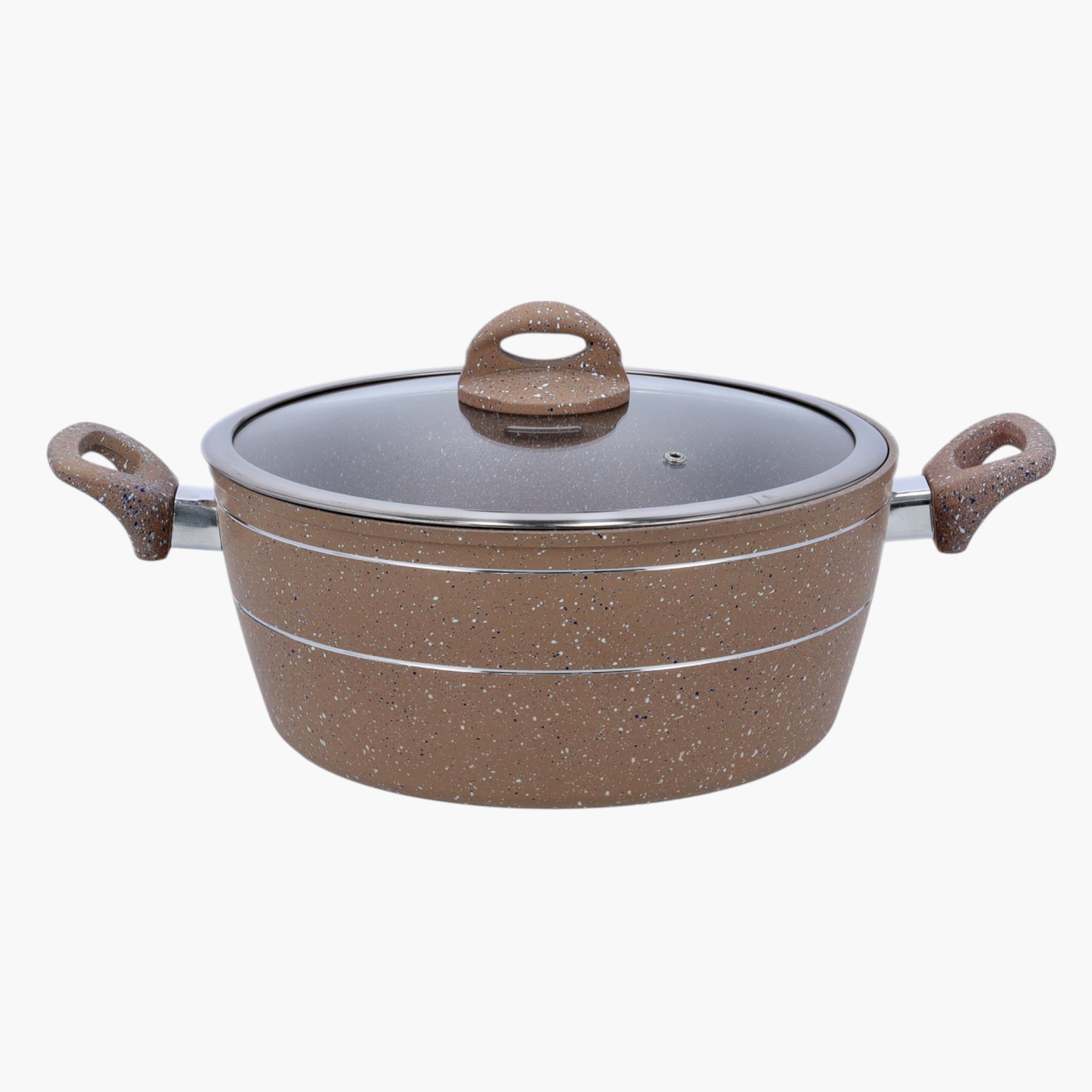 Granite Non-Stick Casserole with Glass Lid - 30 cms-household-kitchen-cookware-potsandpans-image-1