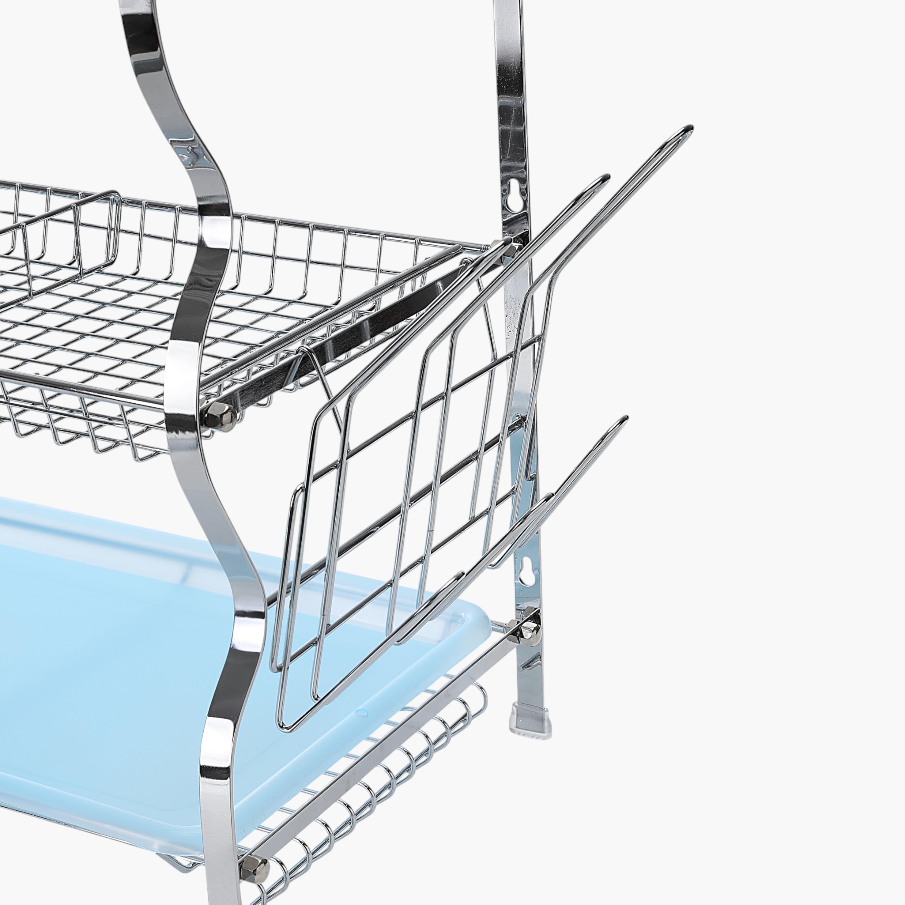 Metal 3-Tier Dish Rack with Drainer Tray-household-kitchen-dishwashingandaccessories-dishracks-image-2