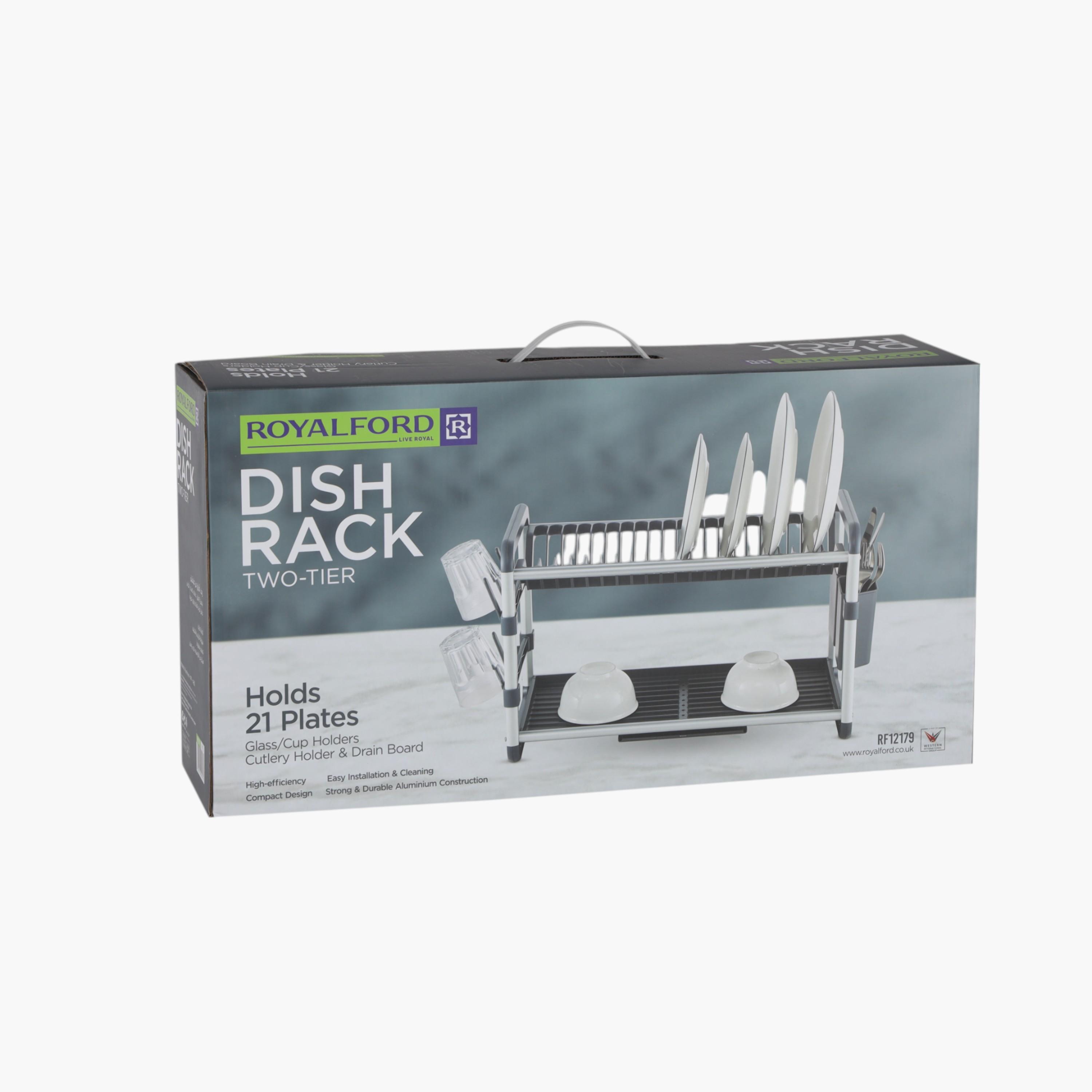 رف تجفيف صحون ألومنيوم بطابقين - رويال فورد-household-kitchen-dishwashingandaccessories-dishracks-image-8