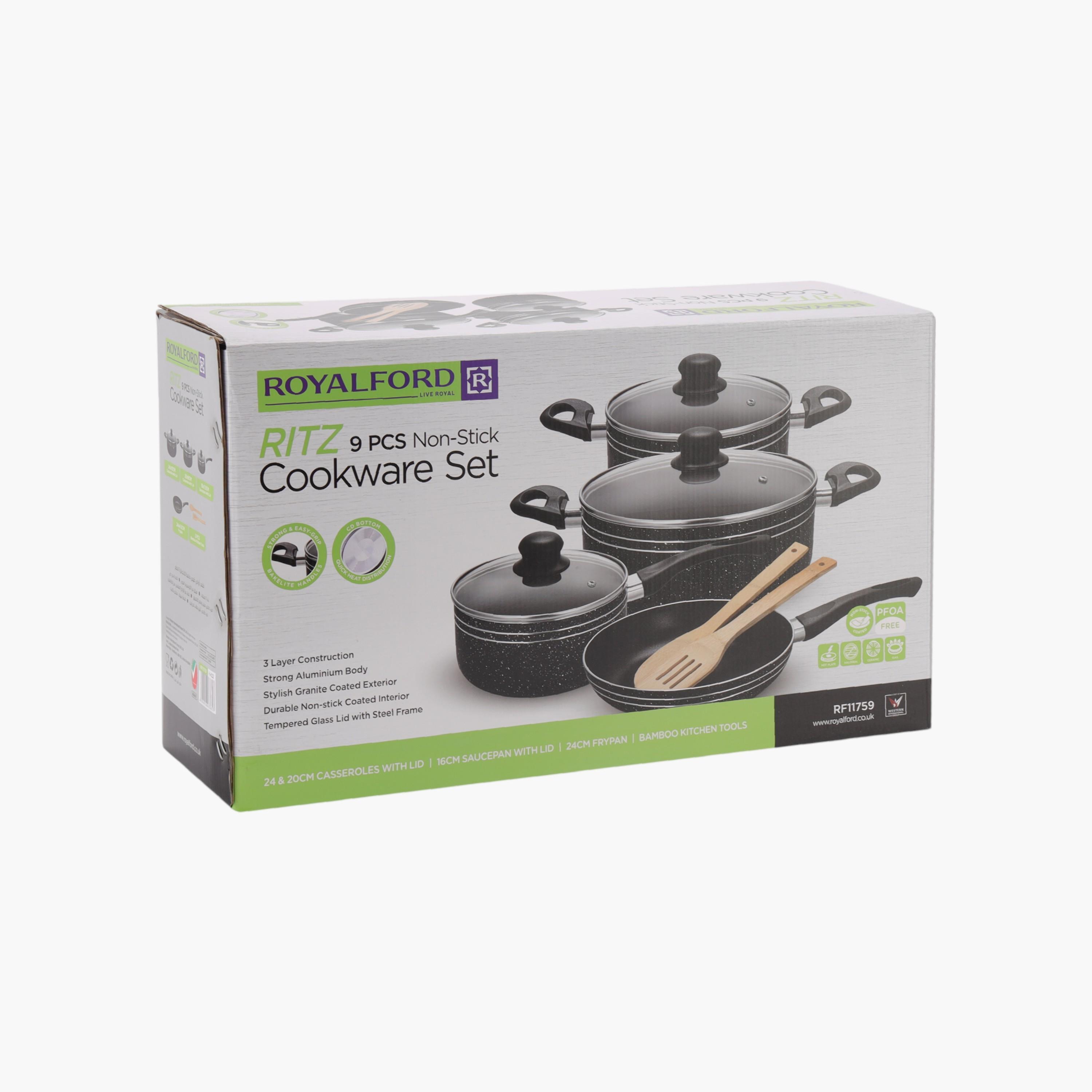 طقم أواني طهي غير لاصقة ألومنيوم 9 قطع ريتز من رويال فورد-household-kitchen-cookware-cookwareandsets-image-7
