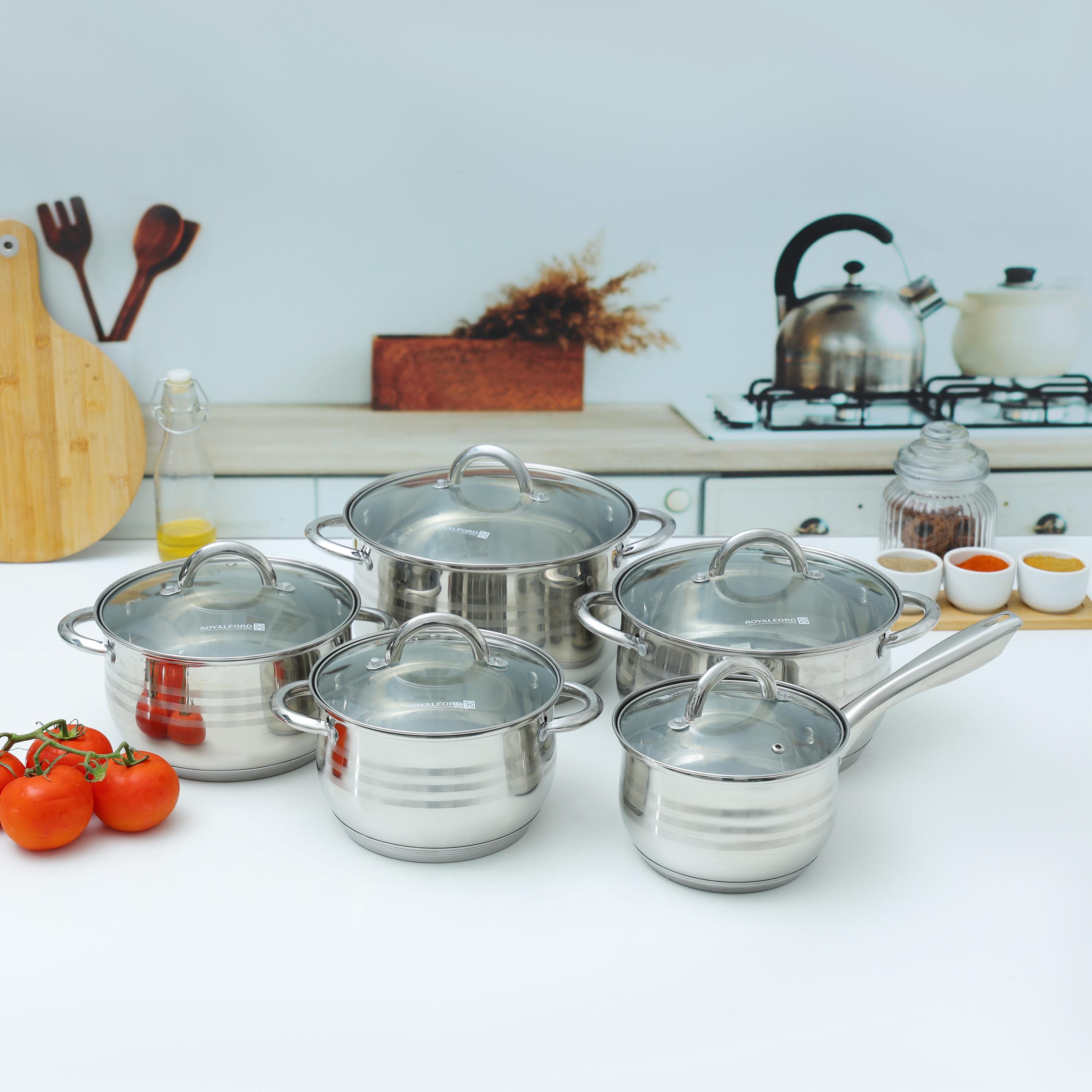 Royalford 10-Piece Stainless Steel Cookware Set-household-kitchen-cookware-cookwareandsets-image-2