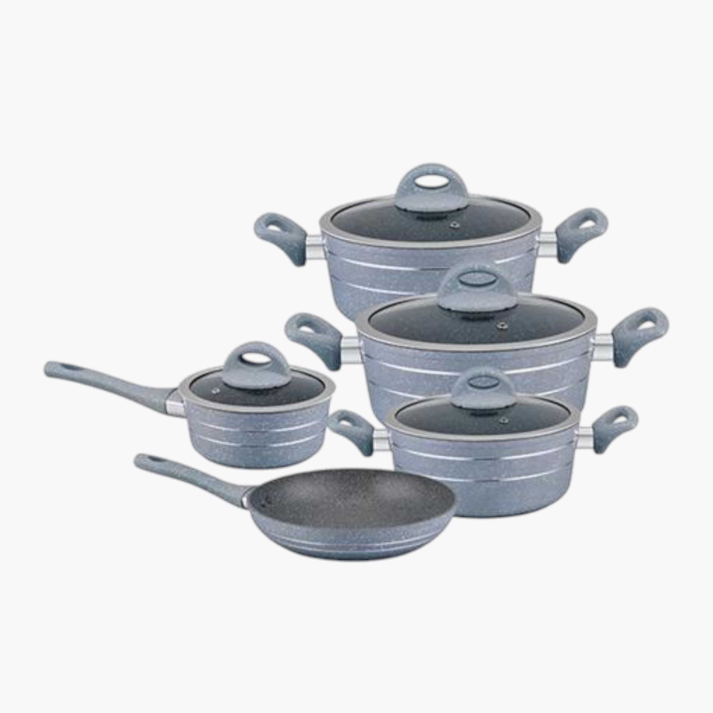 Forged Aluminium 9-Piece Cookware Set-household-kitchen-cookware-cookwareandsets-image-1