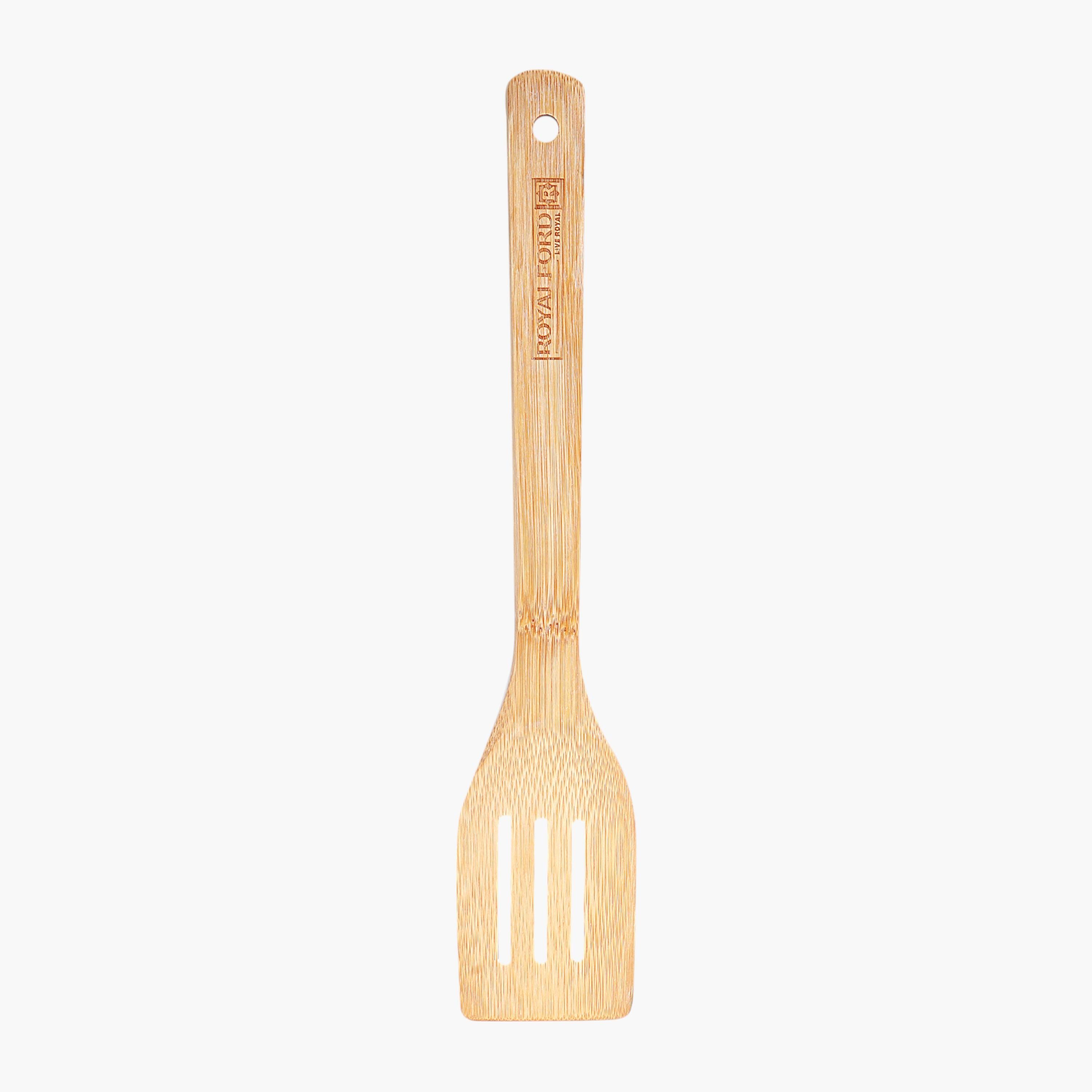 Royalford Bamboo Slotted Turner-household-kitchen-kitchentoolsandutensils-cookingutensils-image-1