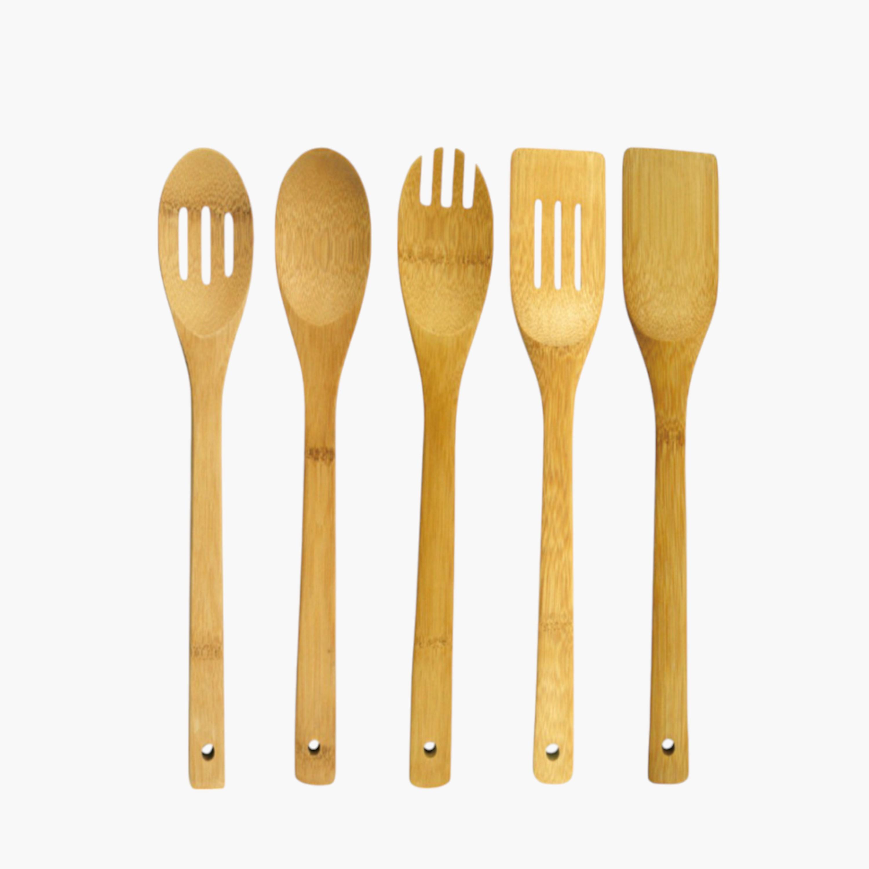 Bamboo 5-Piece Kitchen Tool Set-household-kitchen-kitchentoolsandutensils-cookingutensils-image-1