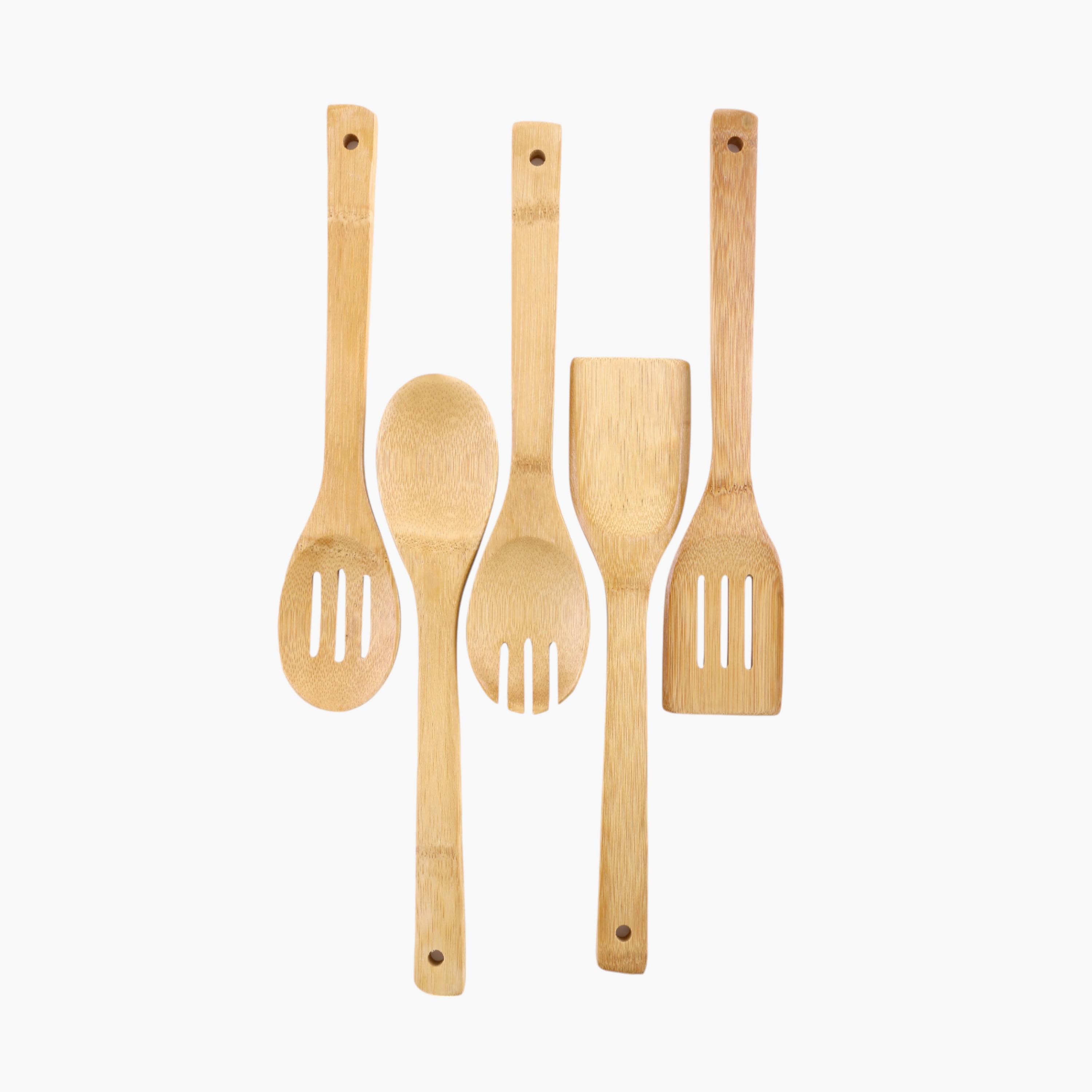 Bamboo 5-Piece Kitchen Tool Set-household-kitchen-kitchentoolsandutensils-cookingutensils-image-2