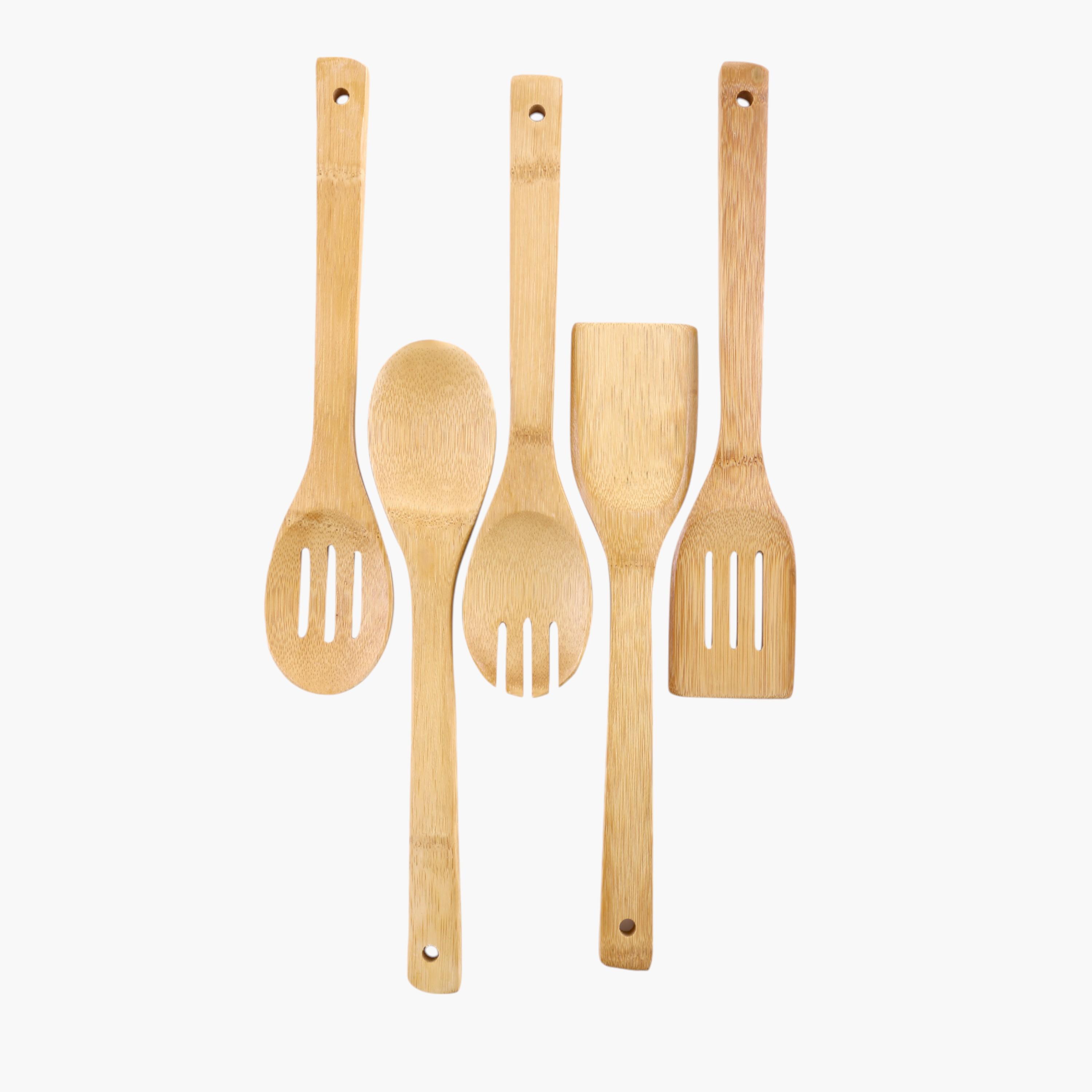 Bamboo 5-Piece Kitchen Tool Set-household-kitchen-kitchentoolsandutensils-cookingutensils-image-4