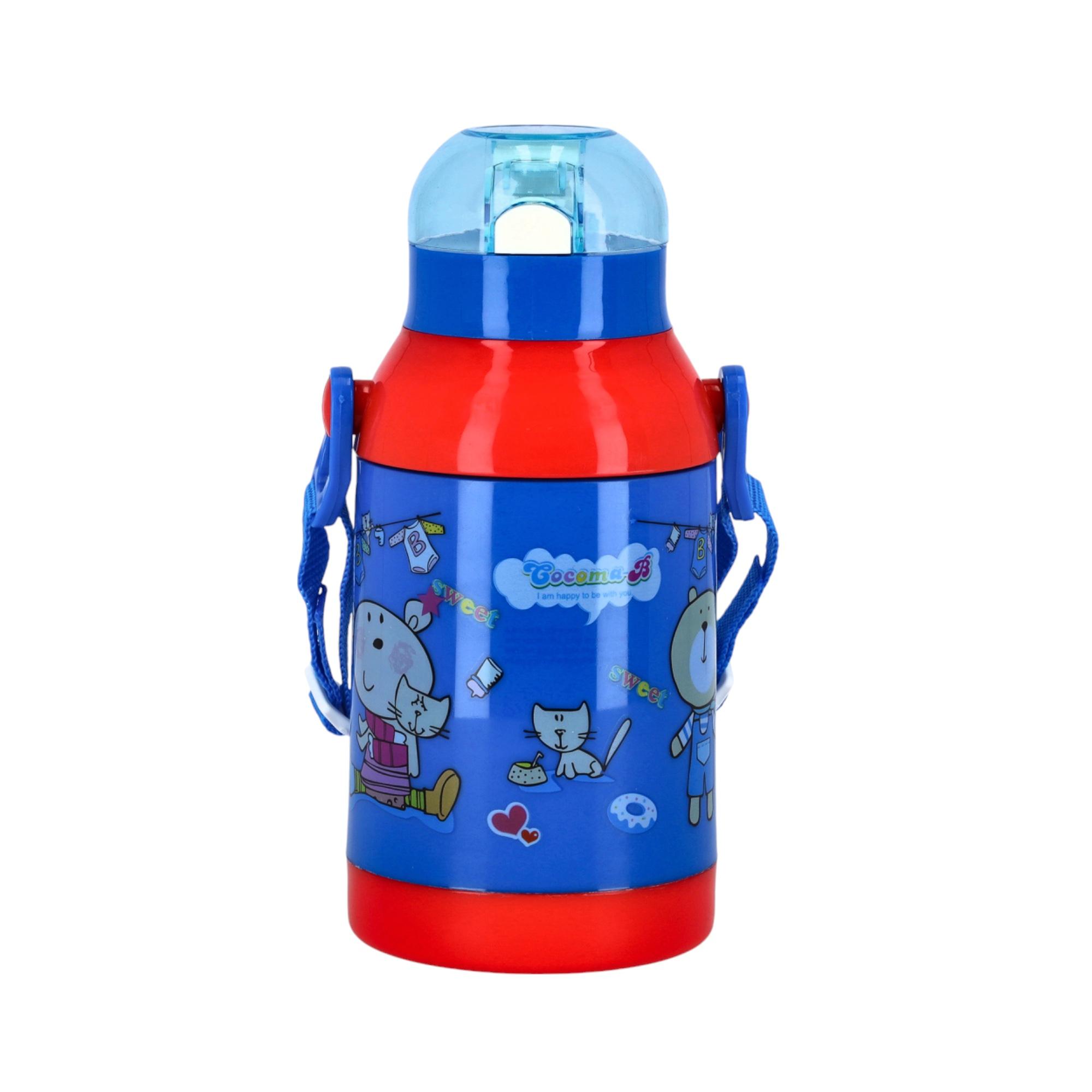 Printed Water Bottle with Bendy Straw - 500 ml-household-dining-drinkserveware-bottles-image-1