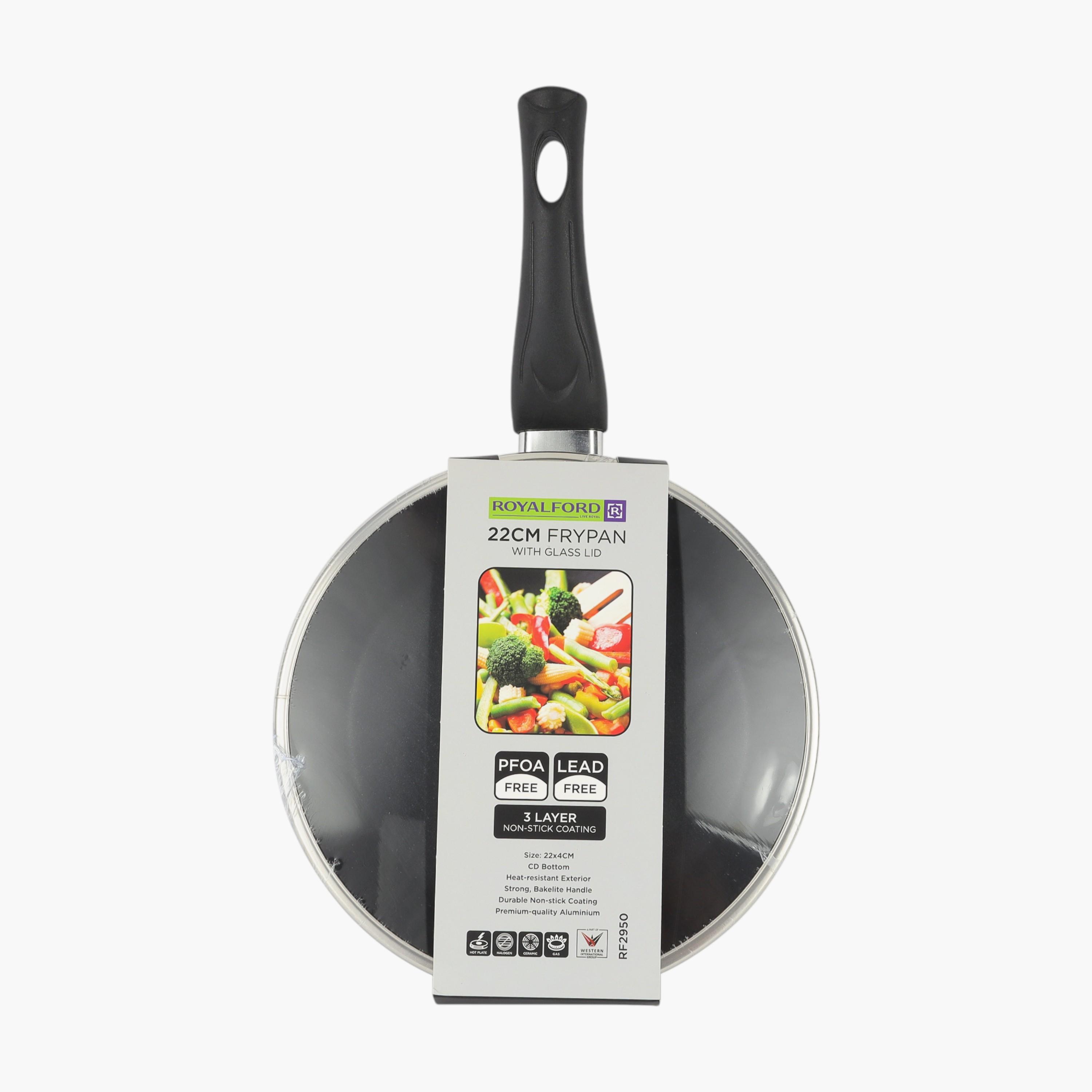 Non-Stick Aluminium Frying Pan with Lid - 22 cms-household-kitchen-cookware-potsandpans-image-2