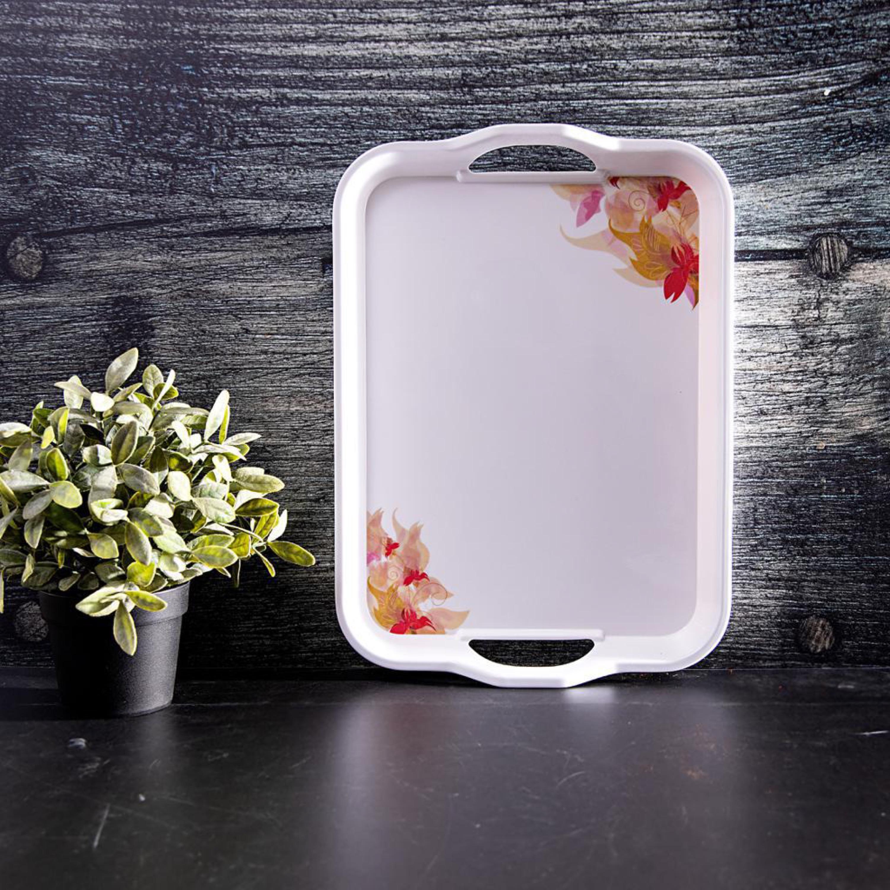 Printed Melamine Serving Tray with Handle - 21x7 cms-household-dining-serveware-servingtrays-image-4