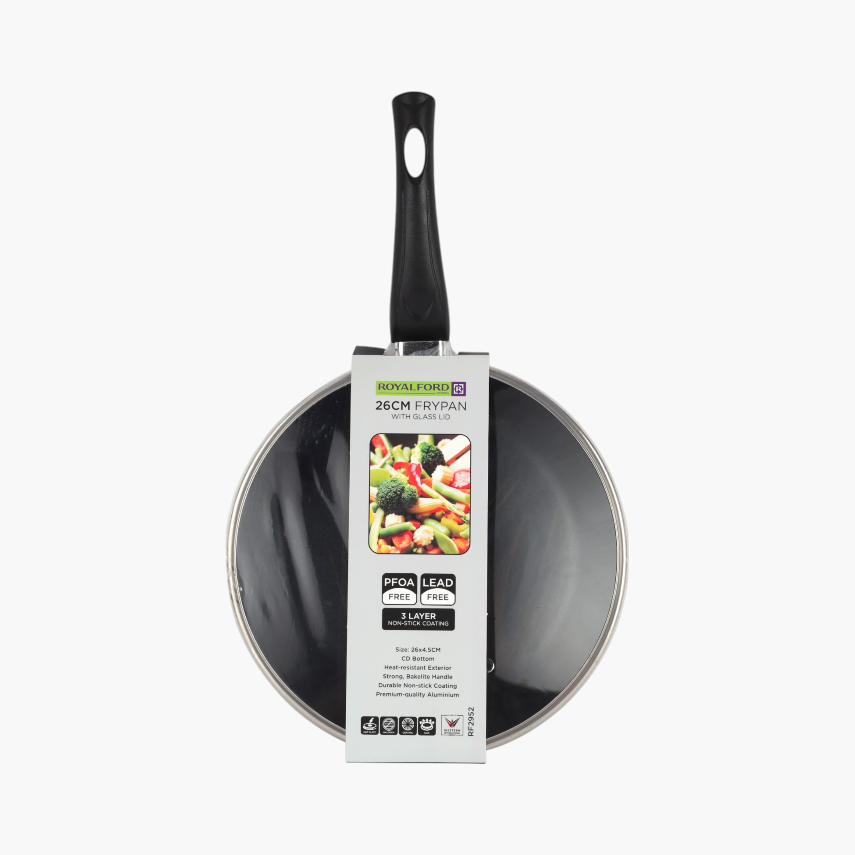 Non-Stick Aluminium Frying Pan with Lid - 26 cms-household-kitchen-cookware-potsandpans-image-2