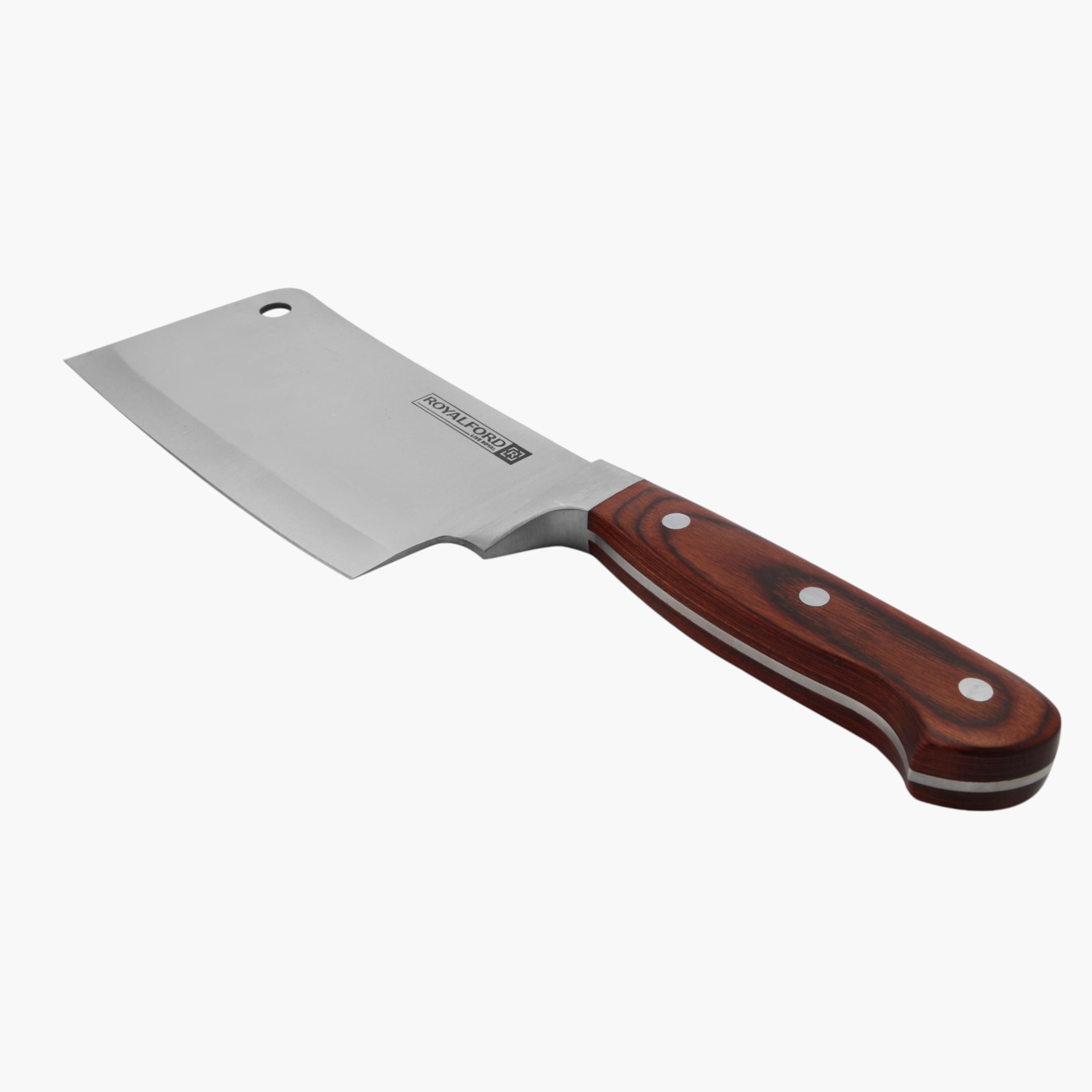 Royalford Cleaver Knife with Wooden Handle-household-kitchen-kitchentoolsandutensils-knives-image-1