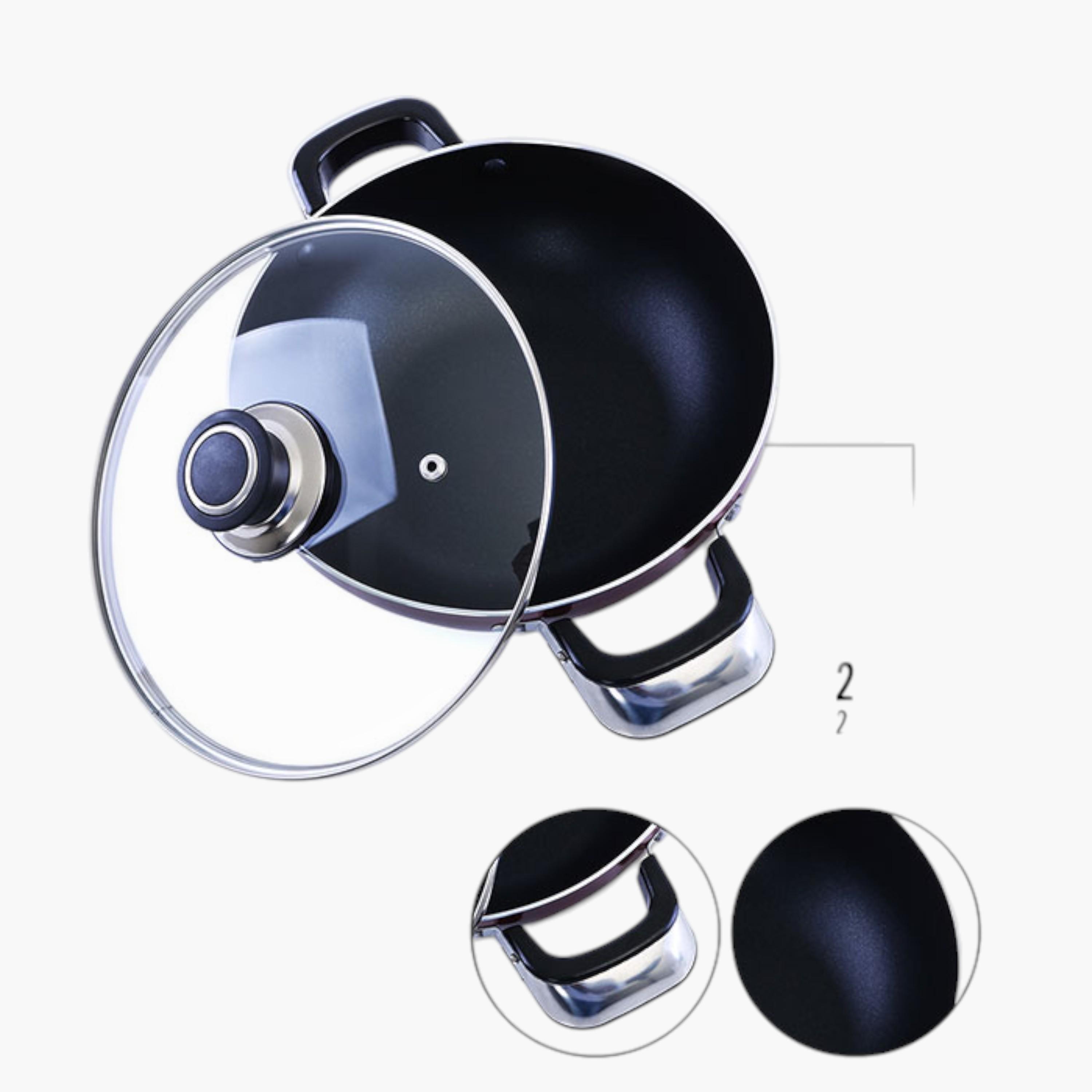 Induction Safe Aluminium Frying Pan with Handle and Glass Lid - 22 cms-household-kitchen-cookware-potsandpans-image-3