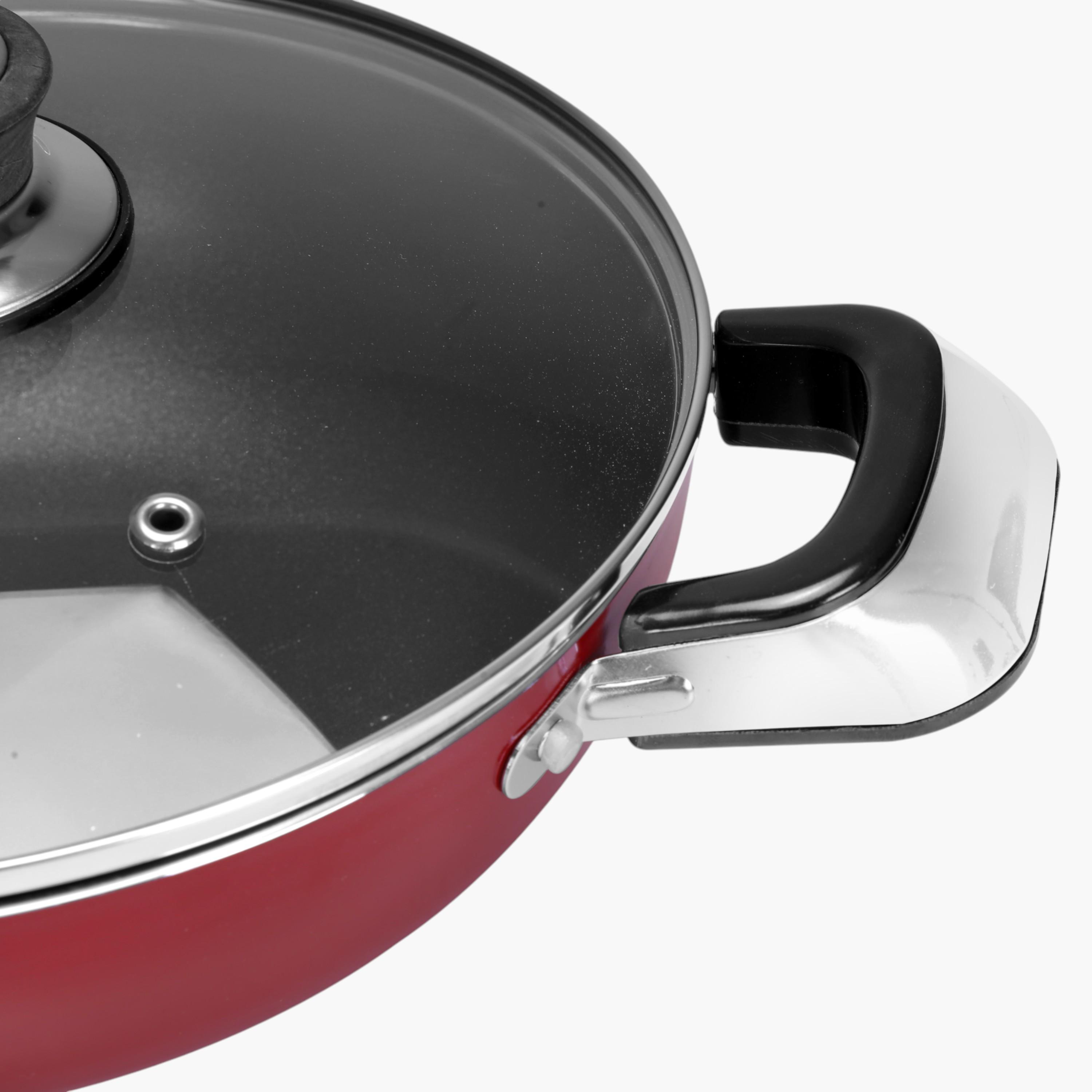 Induction Safe Aluminium Frying Pan with Handle and Glass Lid - 22 cms-household-kitchen-cookware-potsandpans-image-5