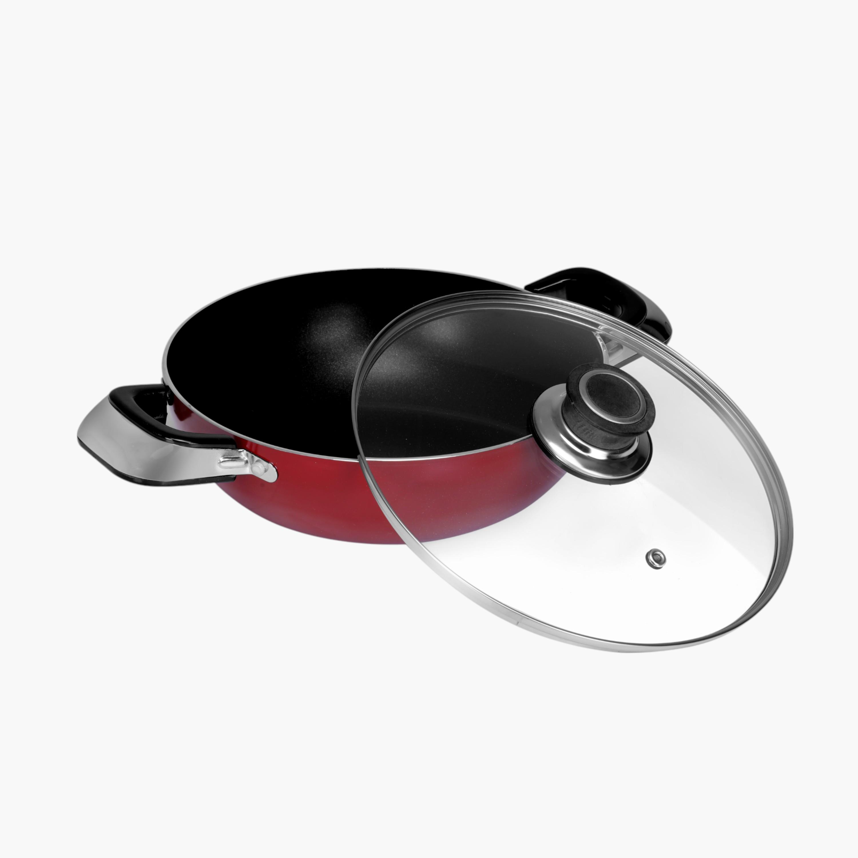 Induction Safe Aluminium Frying Pan with Handle and Glass Lid - 22 cms-household-kitchen-cookware-potsandpans-image-6