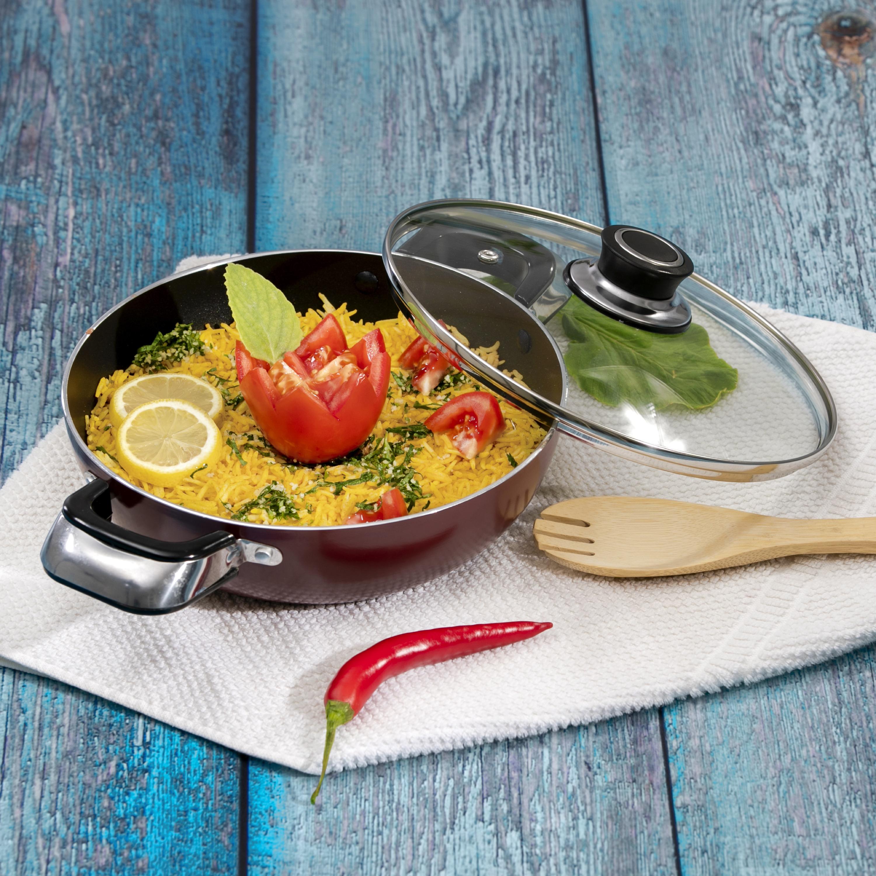 Induction Safe Aluminium Frying Pan with Handle and Glass Lid - 22 cms-household-kitchen-cookware-potsandpans-image-8