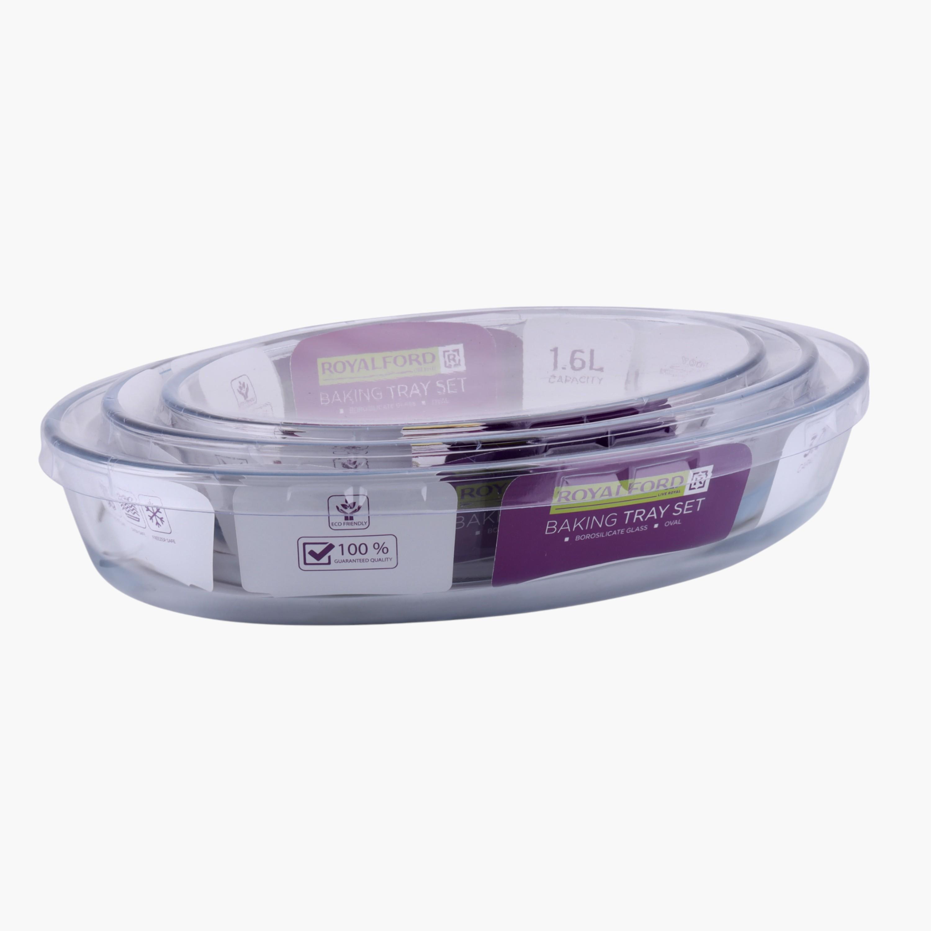 Glass 3-Piece Baking Tray Set-household-kitchen-bakeware-bakingdishes-image-5