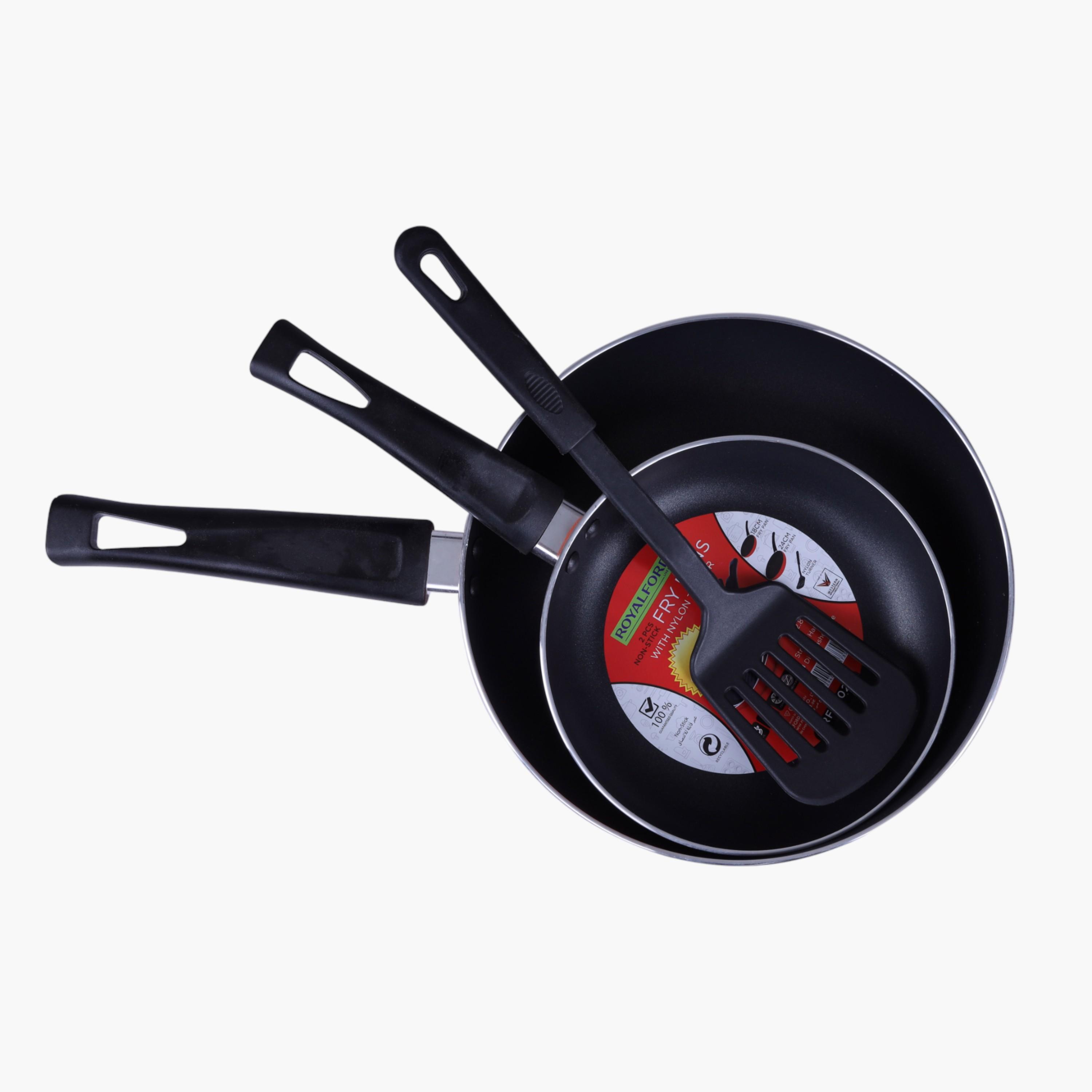 Non-Stick 3-Piece Fry Pan and Nylon Turner Set-household-kitchen-cookware-potsandpans-image-3