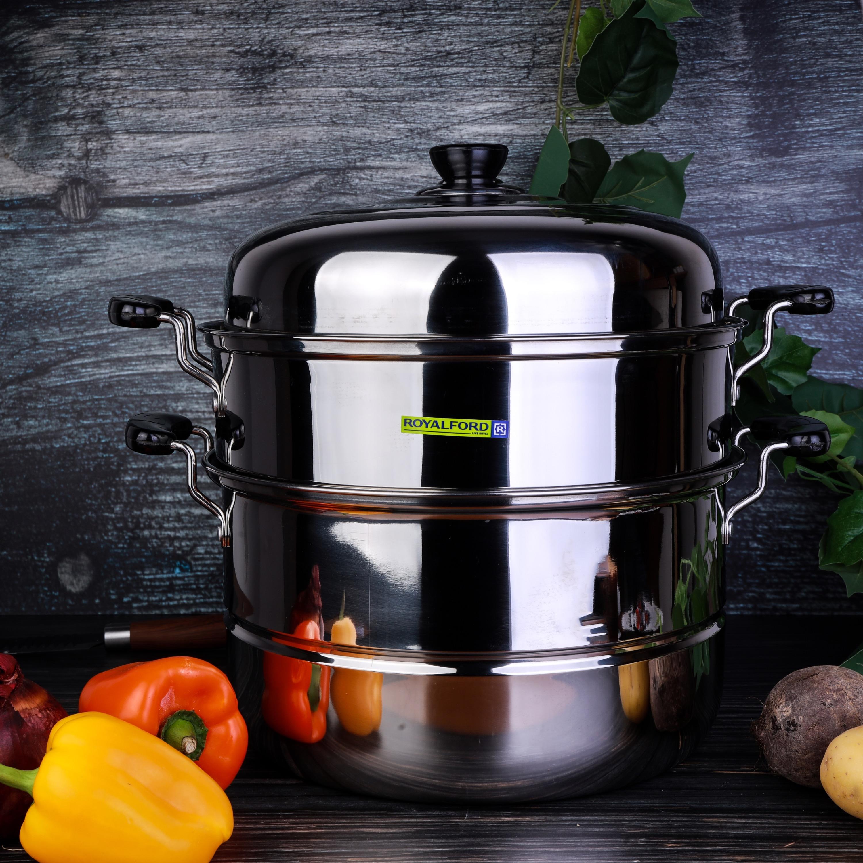 Royalford 2 Layer Stainless Steel Steamer - 9 L-household-appliances-kitchenappliances-otherkitchenappliances-image-6