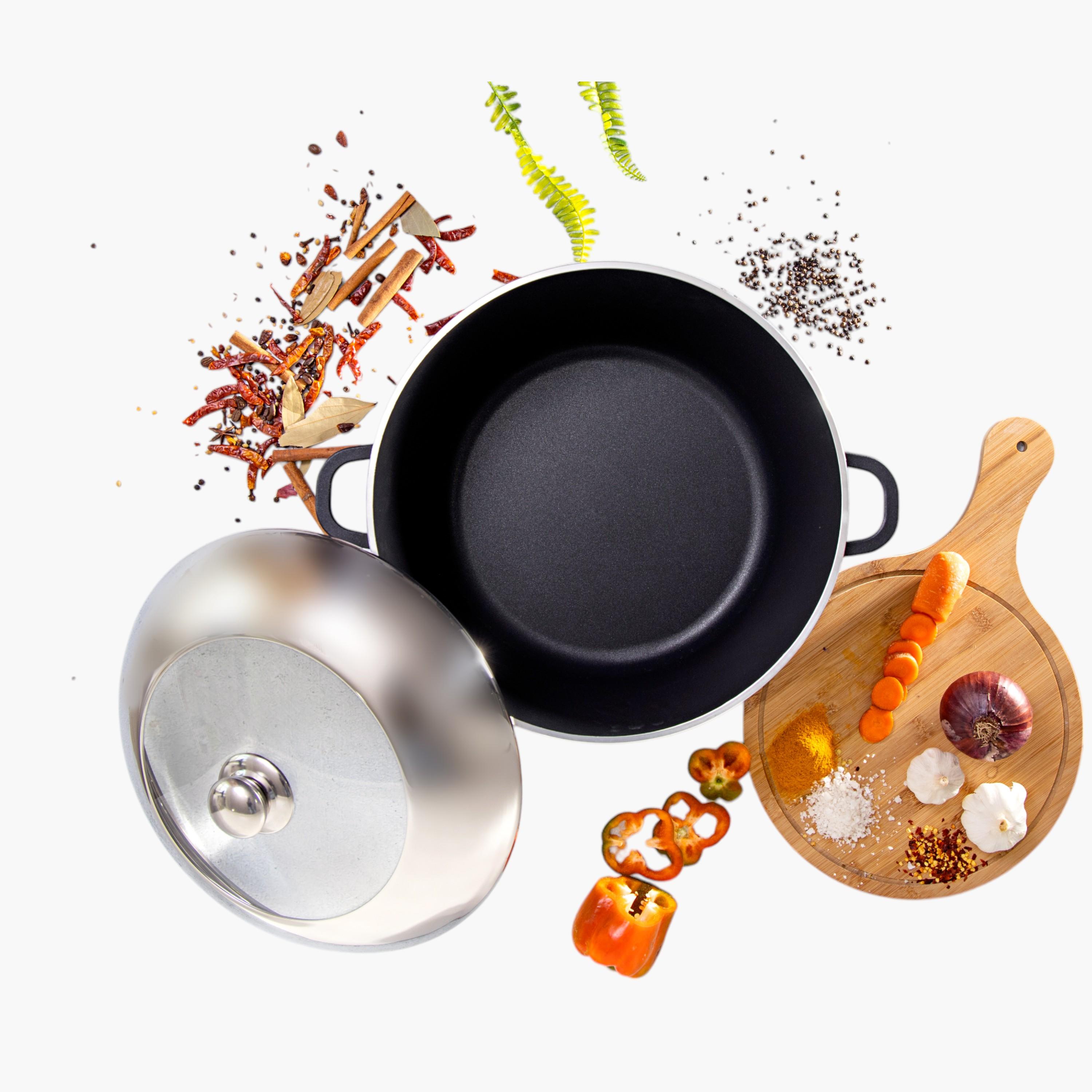 كسرولة ألومنيوم مصبوب بغطاء من رويال فورد - 36 سم-household-kitchen-cookware-potsandpans-image-3