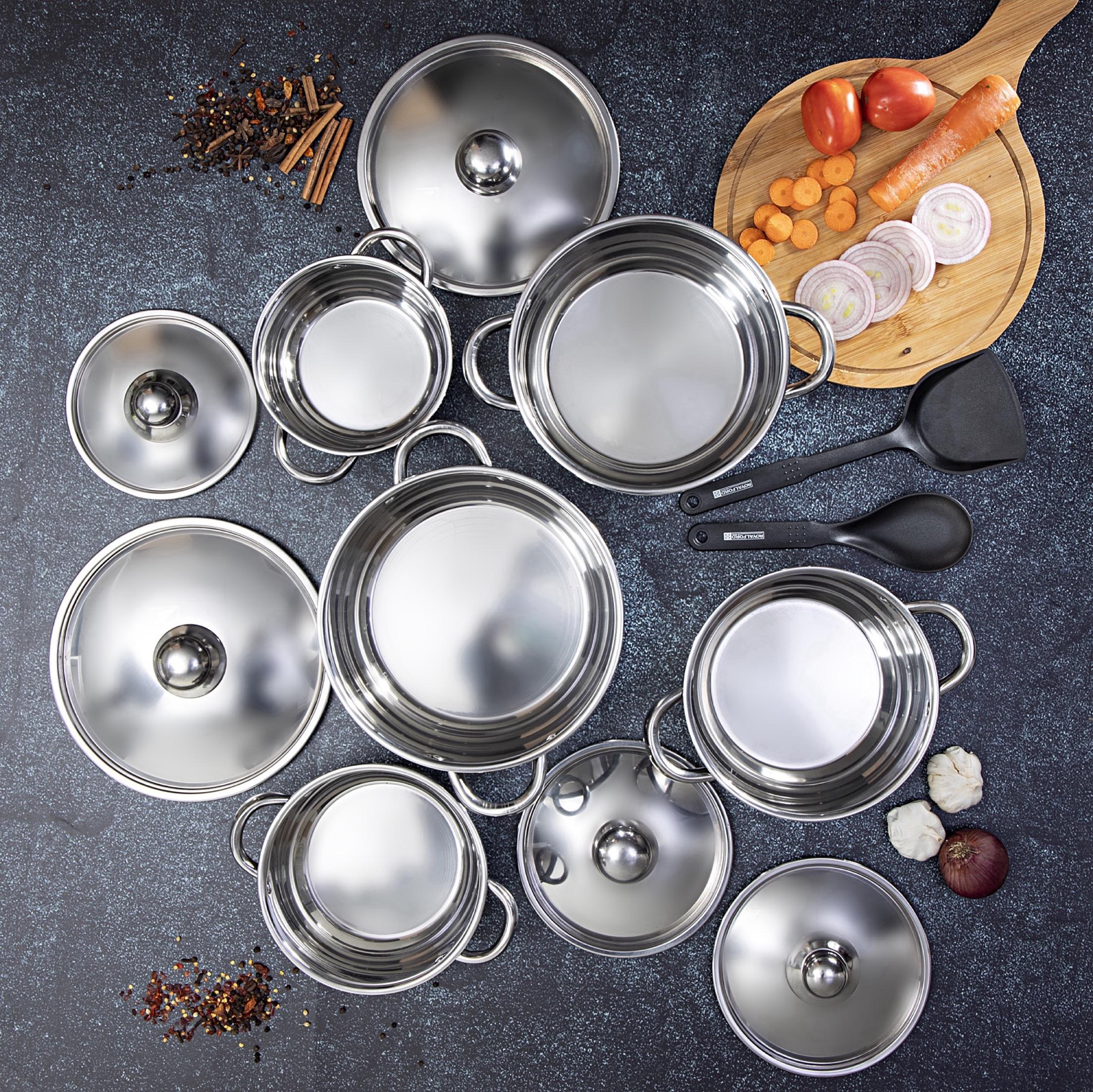 طقم أواني طهي ستانلس ستيل 12 قطعة من رويال فورد-household-kitchen-cookware-cookwareandsets-image-2