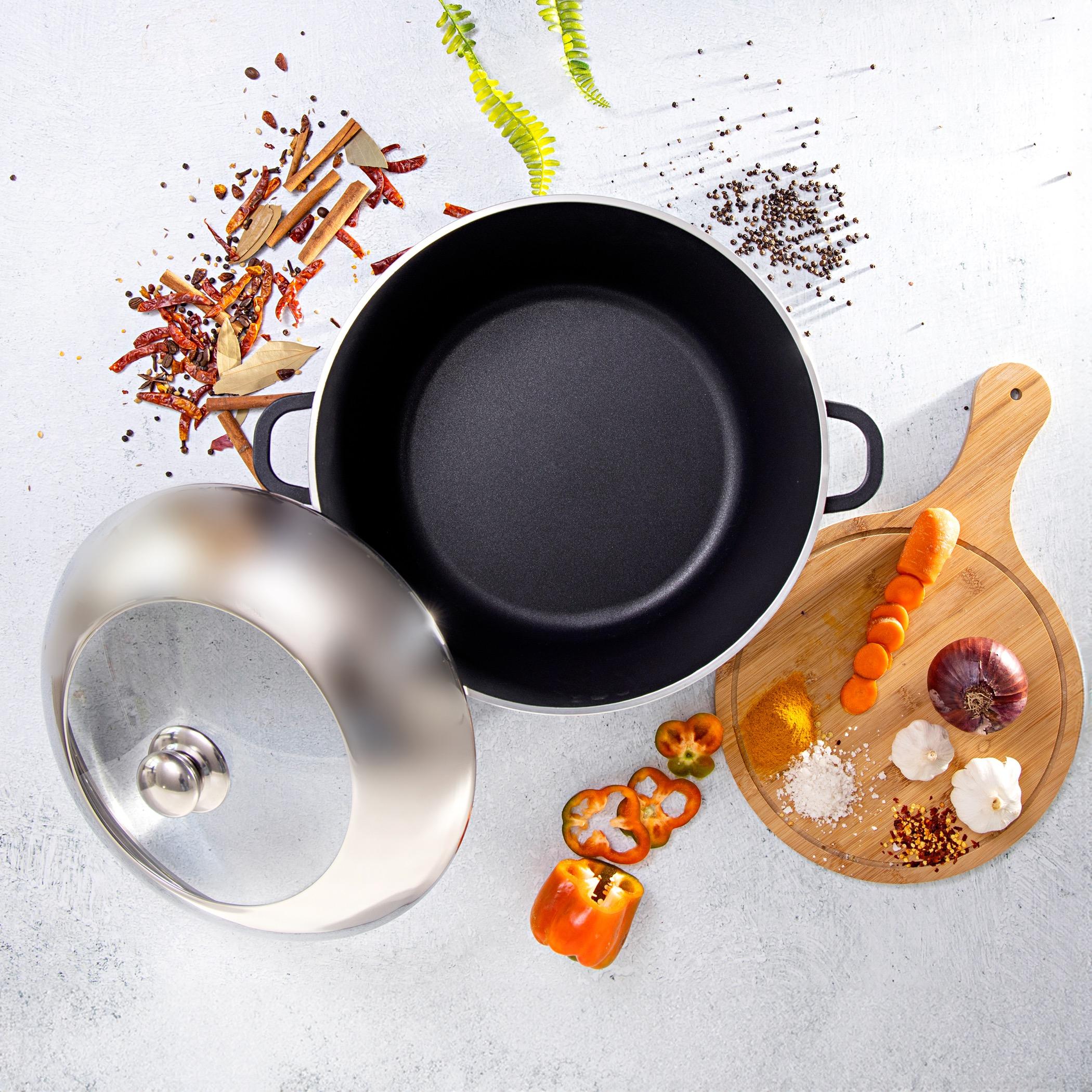 كسرولة ألومنيوم غير لاصقة بغطاء زجاج من رويال فورد - 40 سم-household-kitchen-cookware-cookwareandsets-image-3