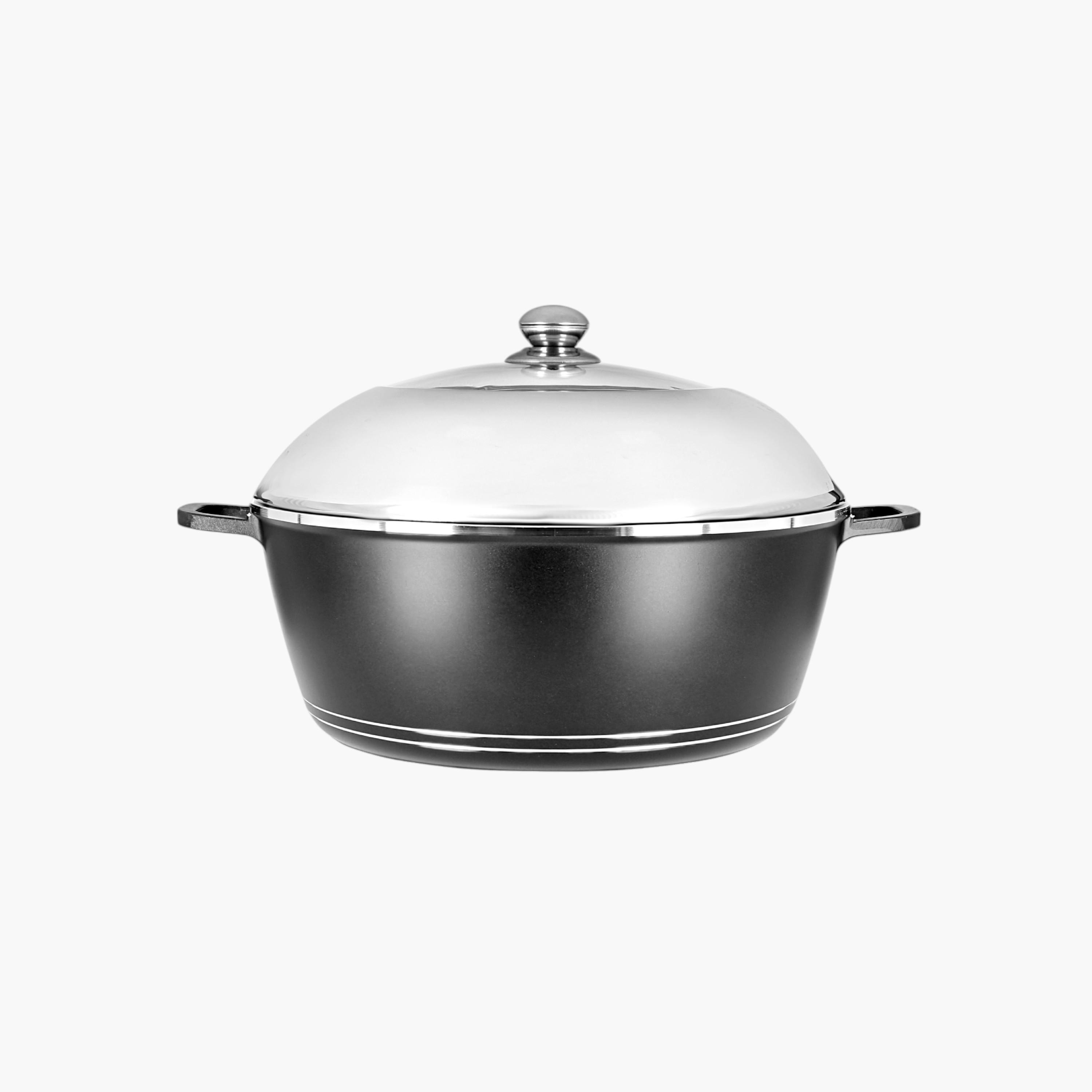 كسرولة ألومنيوم غير لاصقة بغطاء زجاج من رويال فورد - 40 سم-household-kitchen-cookware-cookwareandsets-image-4
