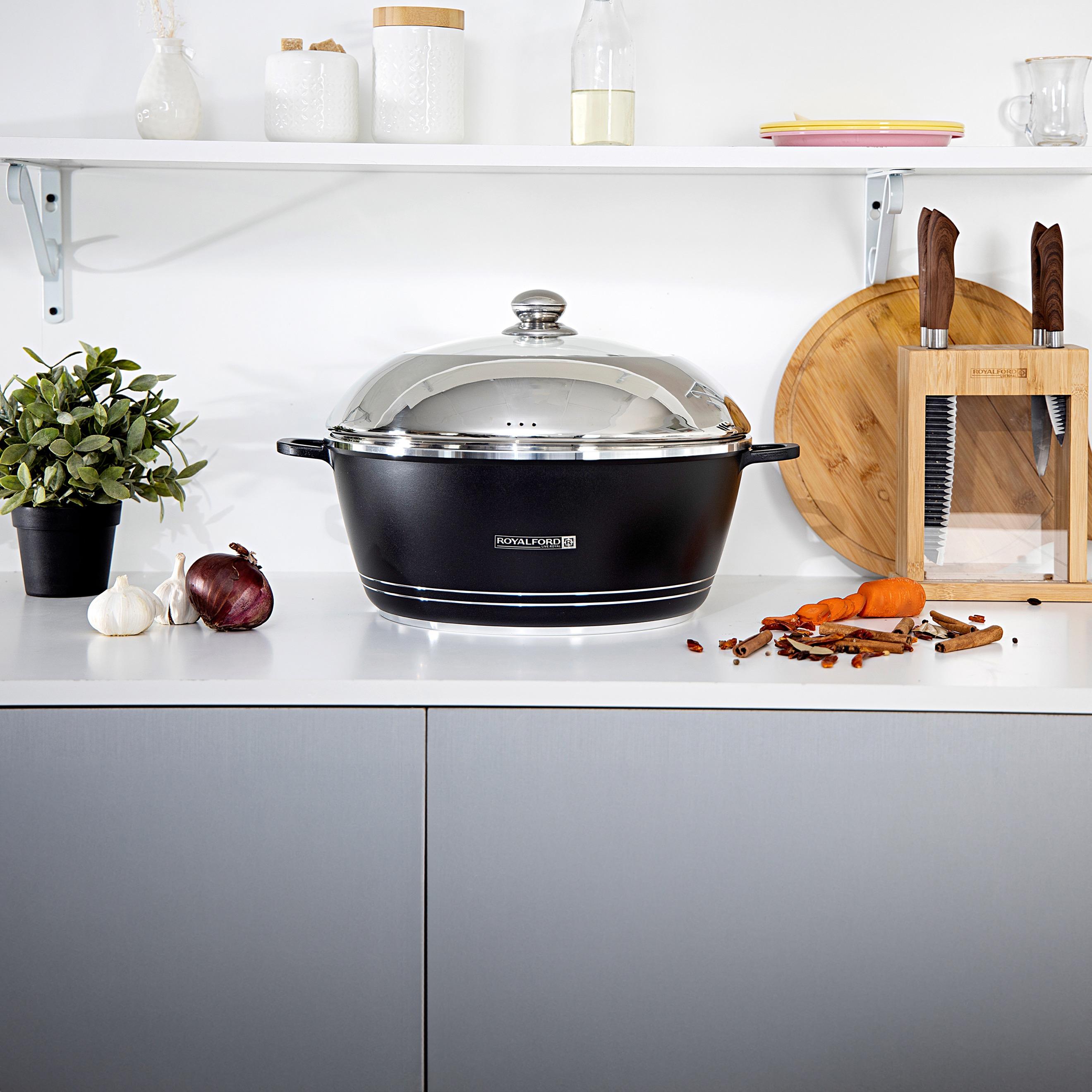 كسرولة ألومنيوم غير لاصقة بغطاء زجاج من رويال فورد - 40 سم-household-kitchen-cookware-cookwareandsets-image-6