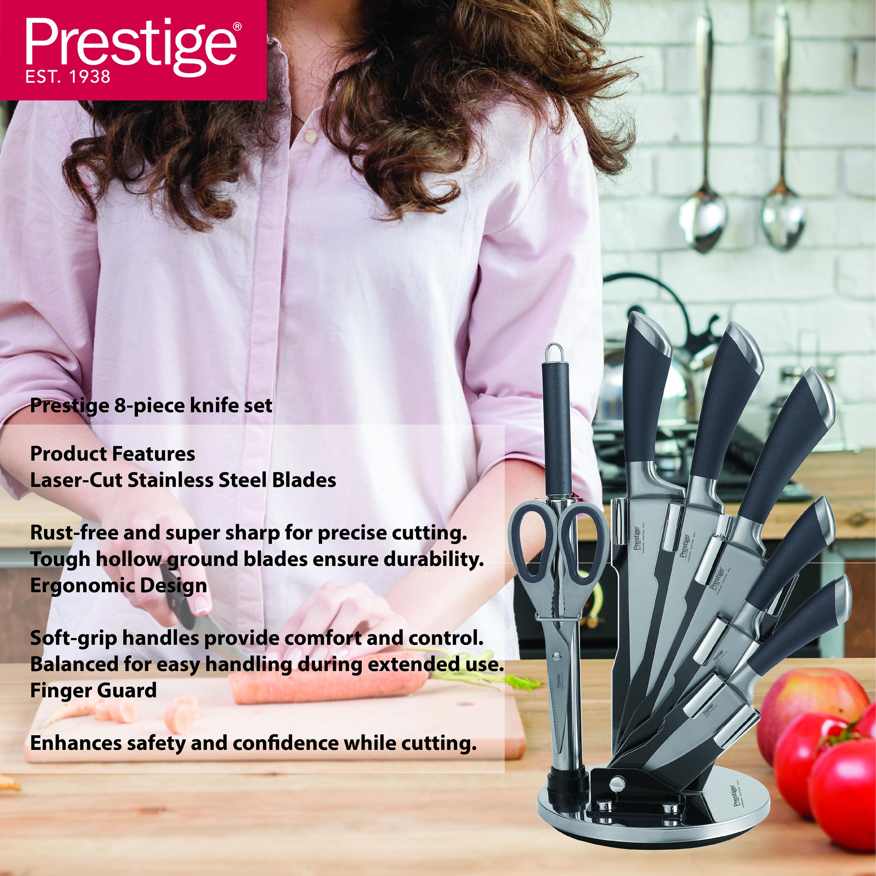 طقم سكاكين بشفرة ستانلس ستيل مع حامل 8 قطع من برستيج-household-kitchen-kitchentoolsandutensils-knives-image-4