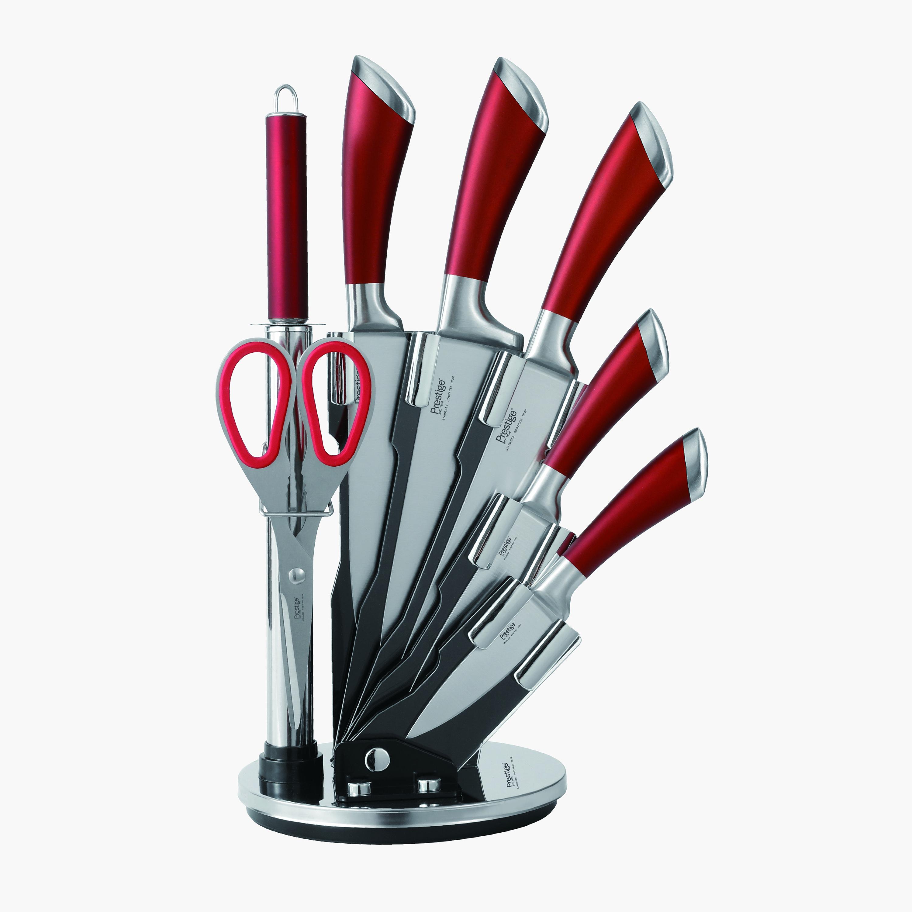 Stainless Steel 8-Piece Knife Set with Stand-household-kitchen-kitchentoolsandutensils-knives-image-1