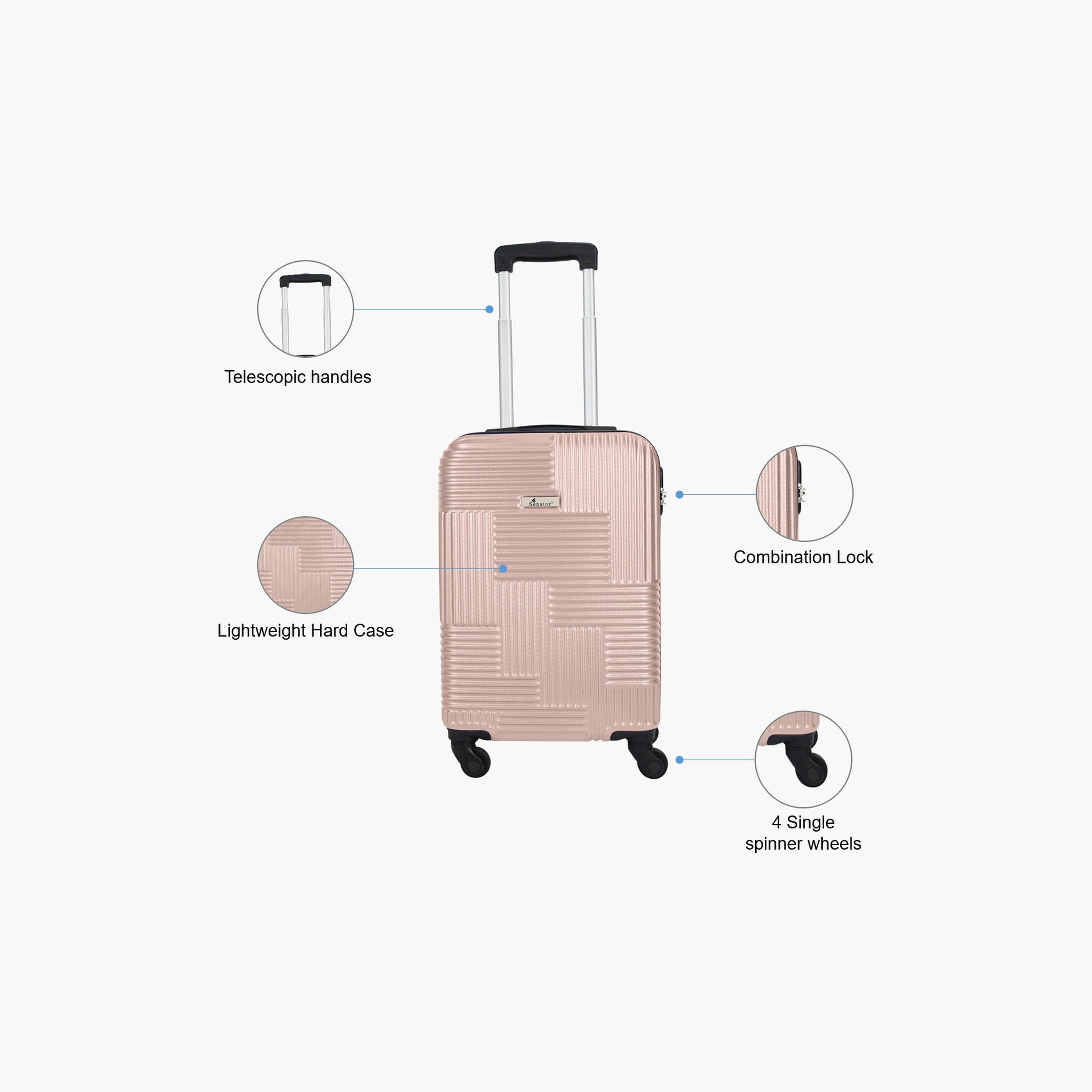 Senator 53 CM Small Cabin ABS Hard Sided 4-Wheeler Spinner Trolley Bag with Built-in Combination lock-travel-luggagesandbags-luggage-image-3