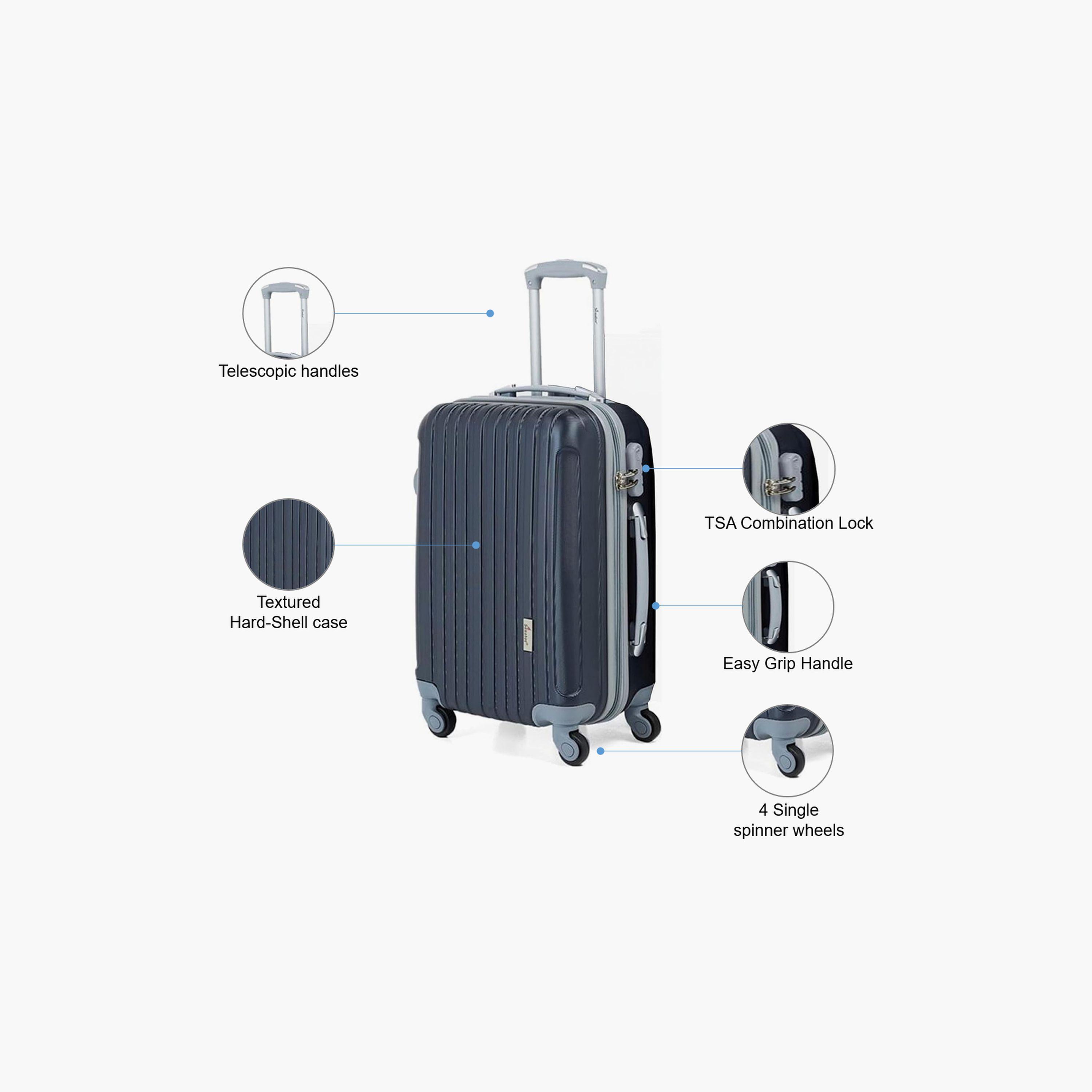 Senator 55 CM Small Cabin ABS Hard Sided 4-Wheeler Spinner Trolley Bag with Combination Lock-travel-luggagesandbags-luggage-image-3