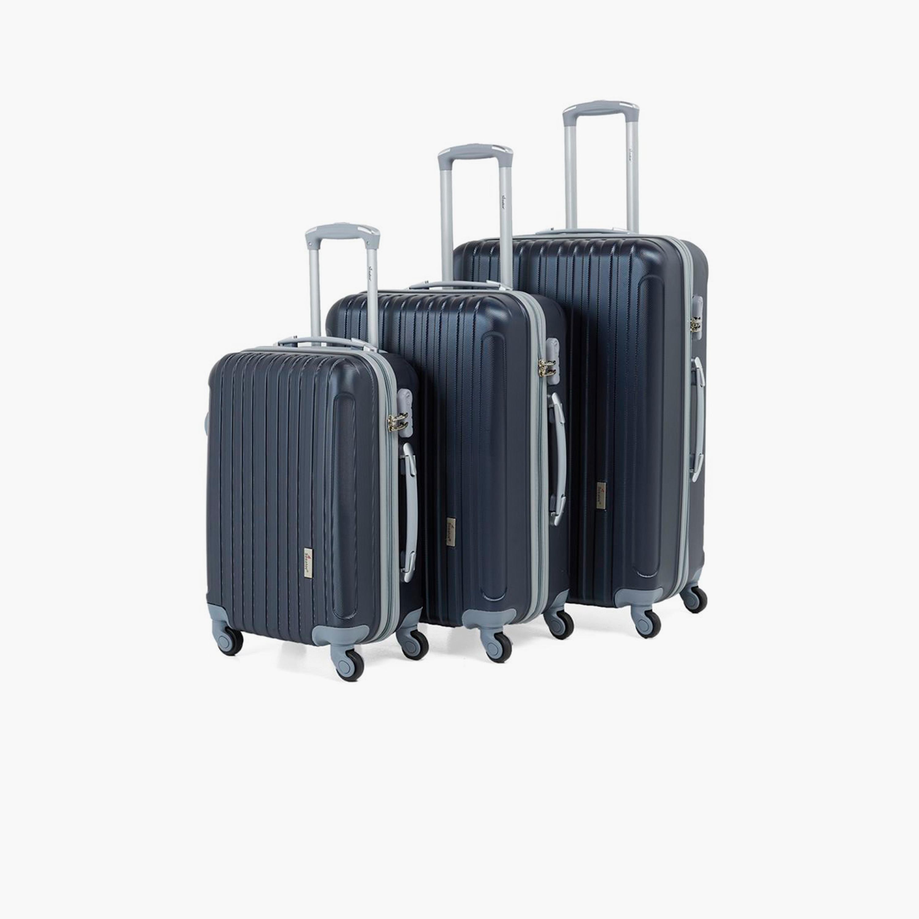 Senator Set of 3 ABS Hard Sided 4-Wheeler Spinner Trolley Bag with Combination Lock-travel-luggagesandbags-luggage-image-1