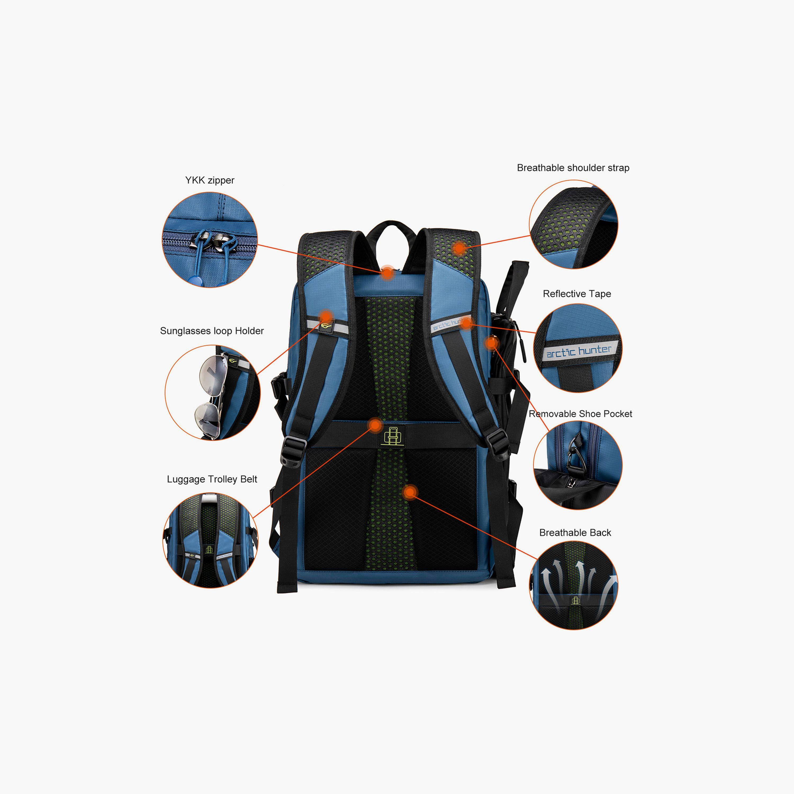 Arctic Hunter 18.5 Inches Utility Backpack Polyester with Water Resistant | B00391_Black-travel-luggagesandbags-backpacks-image-3