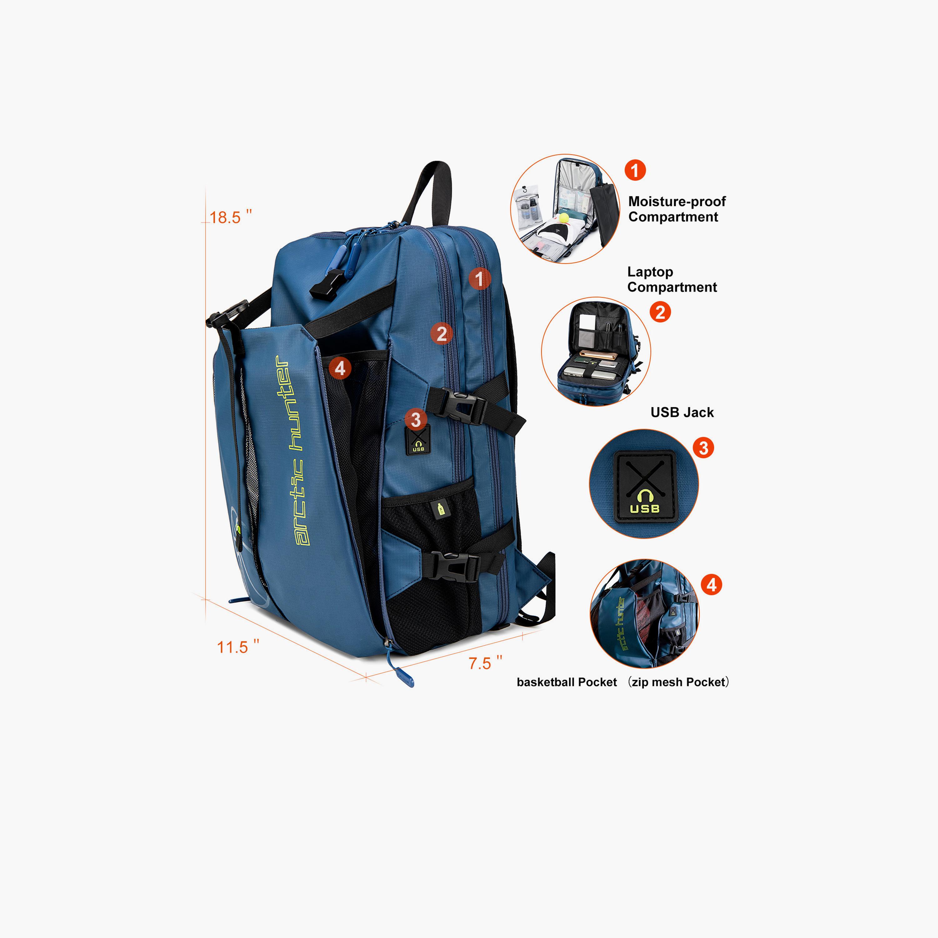 Arctic Hunter 18.5 Inches Utility Backpack Polyester with Water Resistant | B00391_Black-travel-luggagesandbags-backpacks-image-4