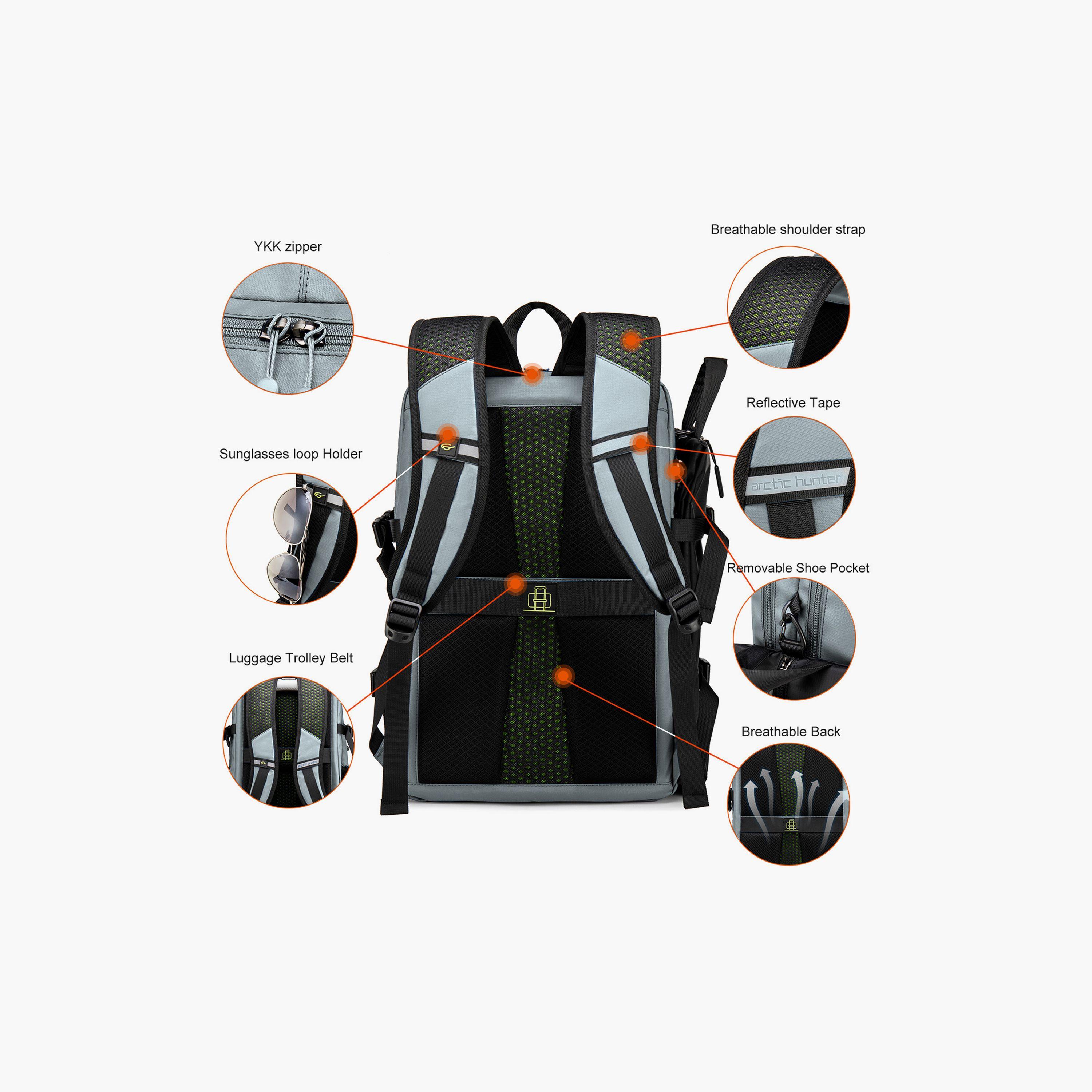 Arctic Hunter 18.5 Inches Utility Backpack Polyester with Water Resistant | B00391_Black-travel-luggagesandbags-backpacks-image-3