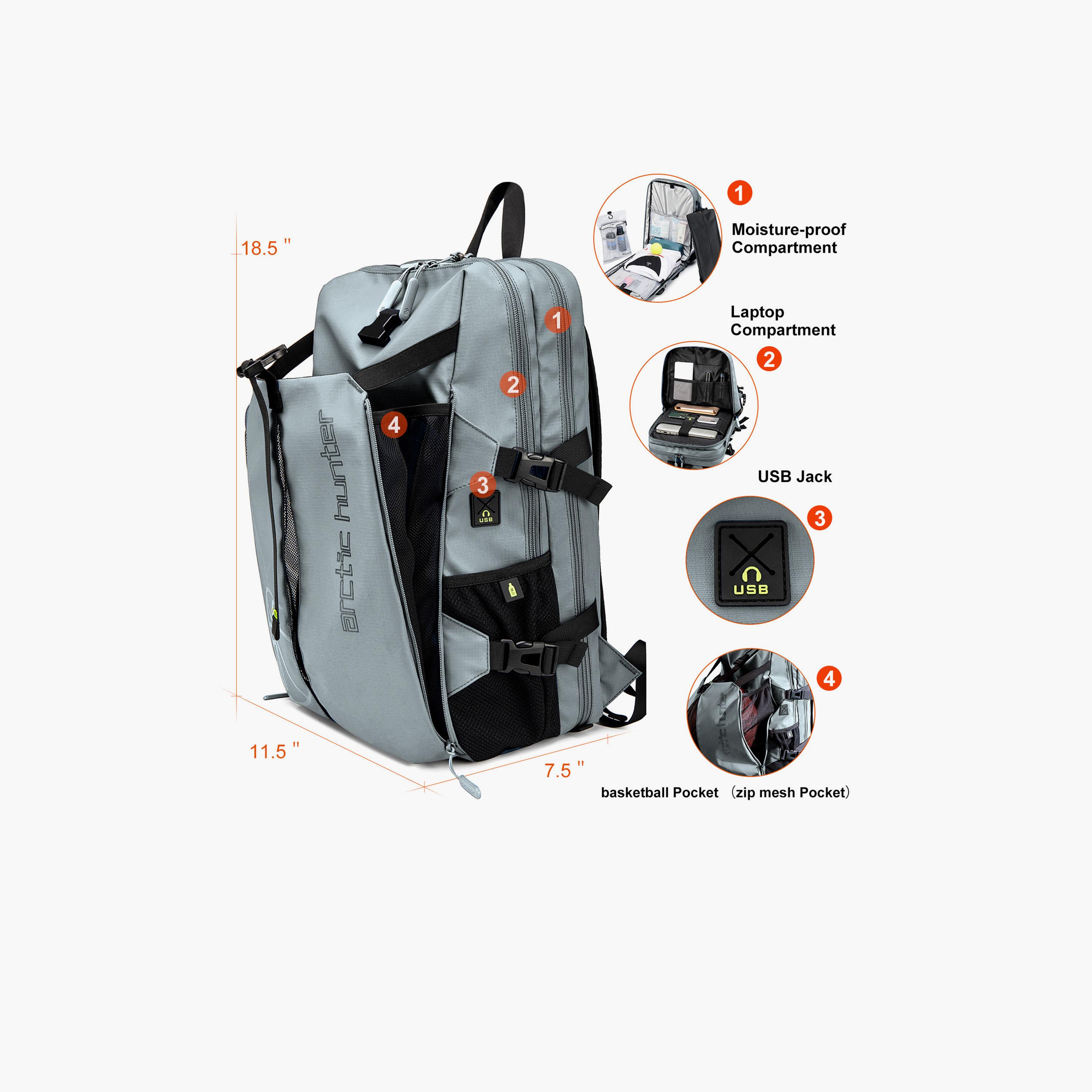 Arctic Hunter 18.5 Inches Utility Backpack Polyester with Water Resistant | B00391_Black-travel-luggagesandbags-backpacks-image-4
