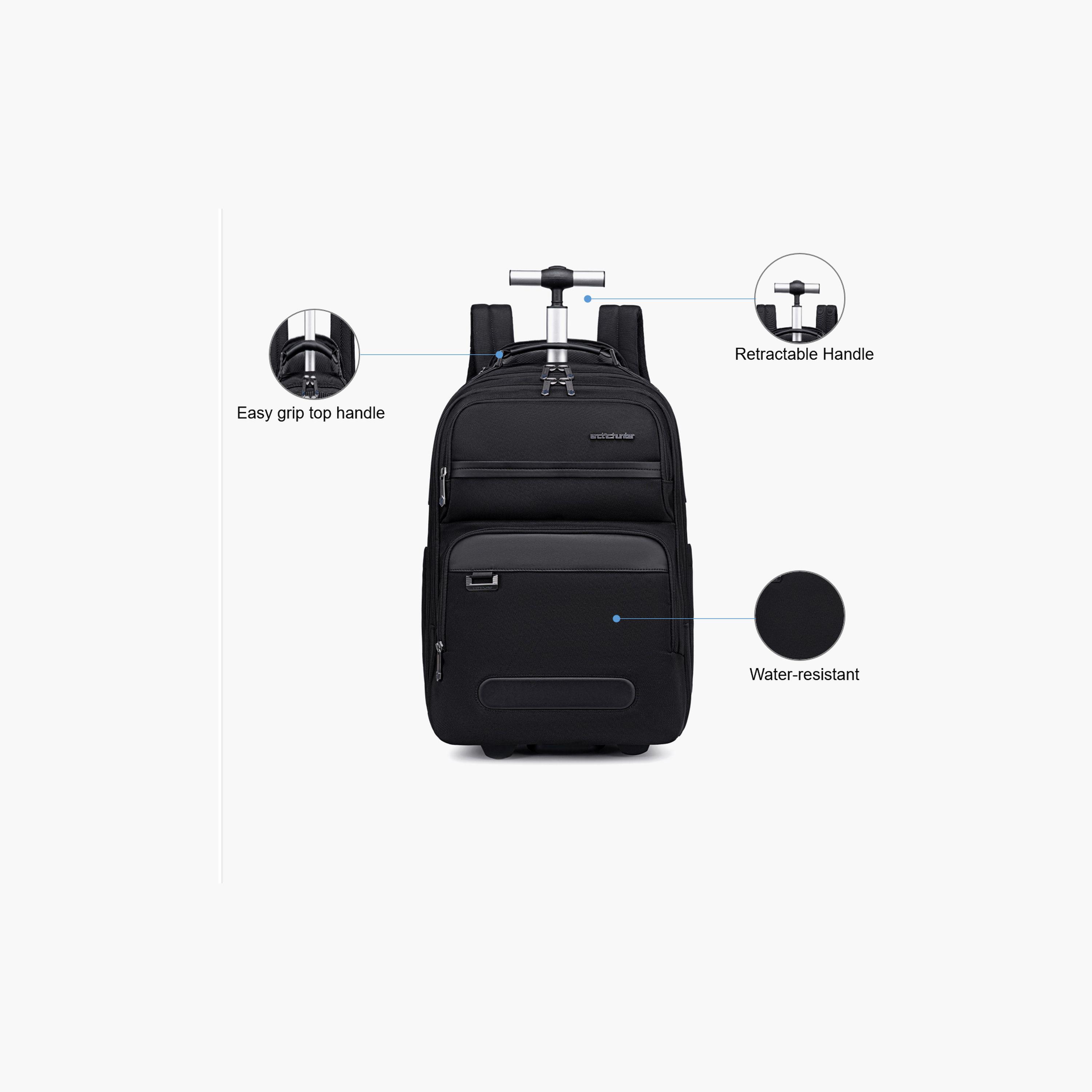 Arctic Hunter 30 L | 19.5 Inches Trolley Bag Polyester with Water Resistant | LG000656-1_Black-travel-luggagesandbags-backpacks-image-3