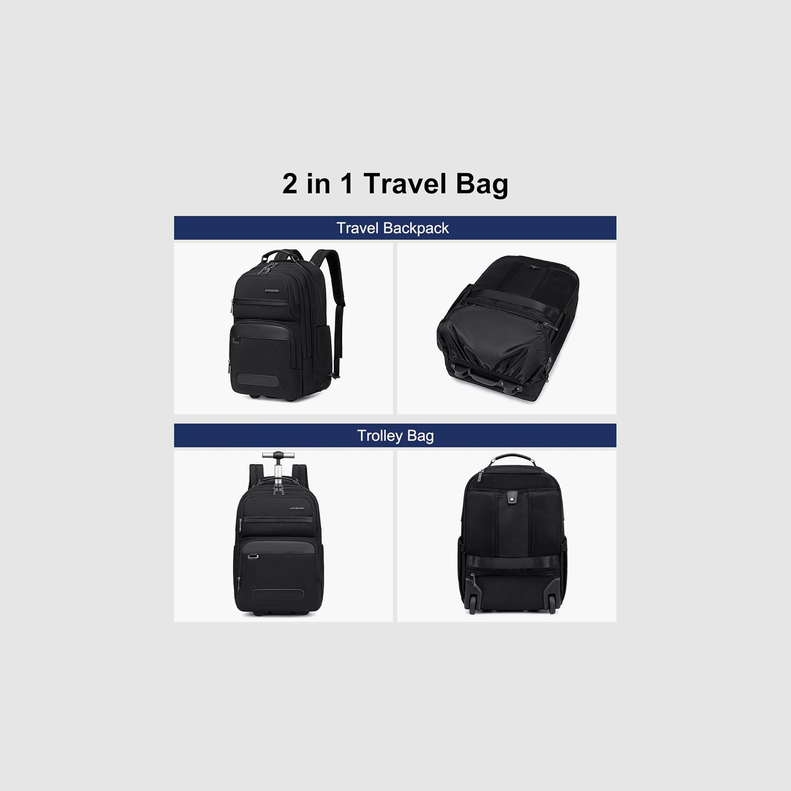 Arctic Hunter 30 L | 19.5 Inches Trolley Bag Polyester with Water Resistant | LG000656-1_Black-travel-luggagesandbags-backpacks-image-6